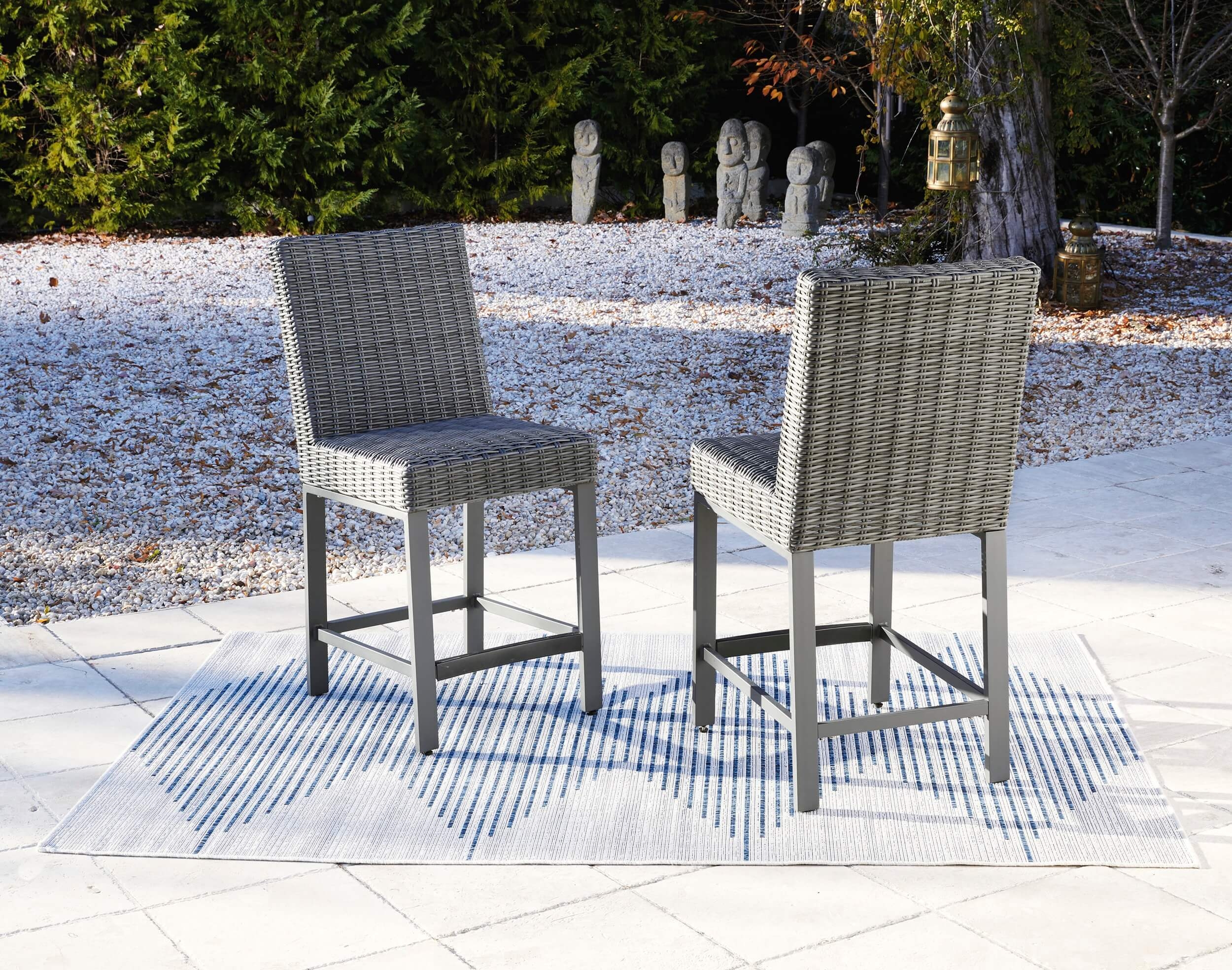 Palazzo Outdoor Resin Wicker Bar Table Set w/Fire Pit