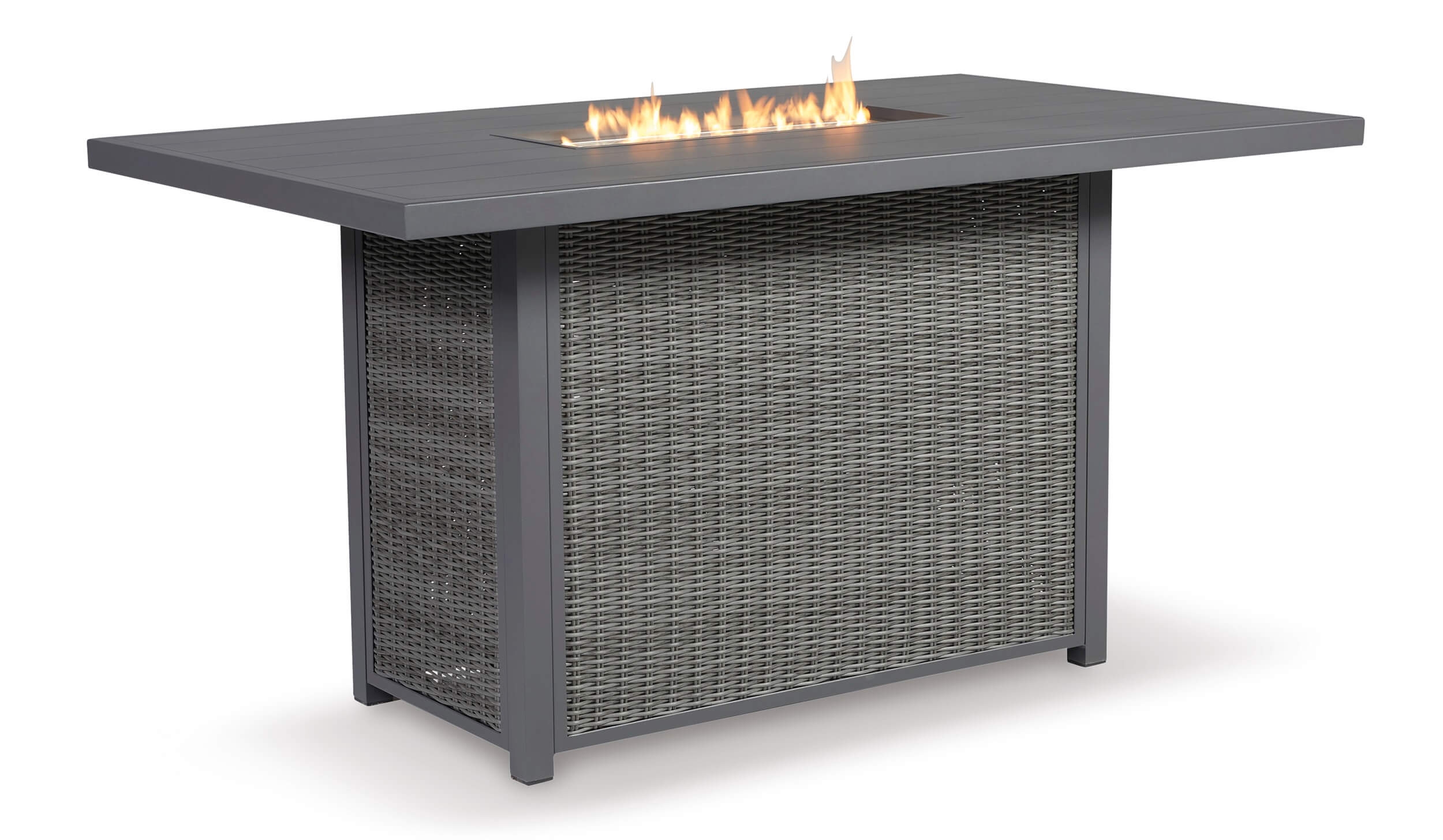Palazzo Outdoor Resin Wicker Bar Table w/Fire Pit
