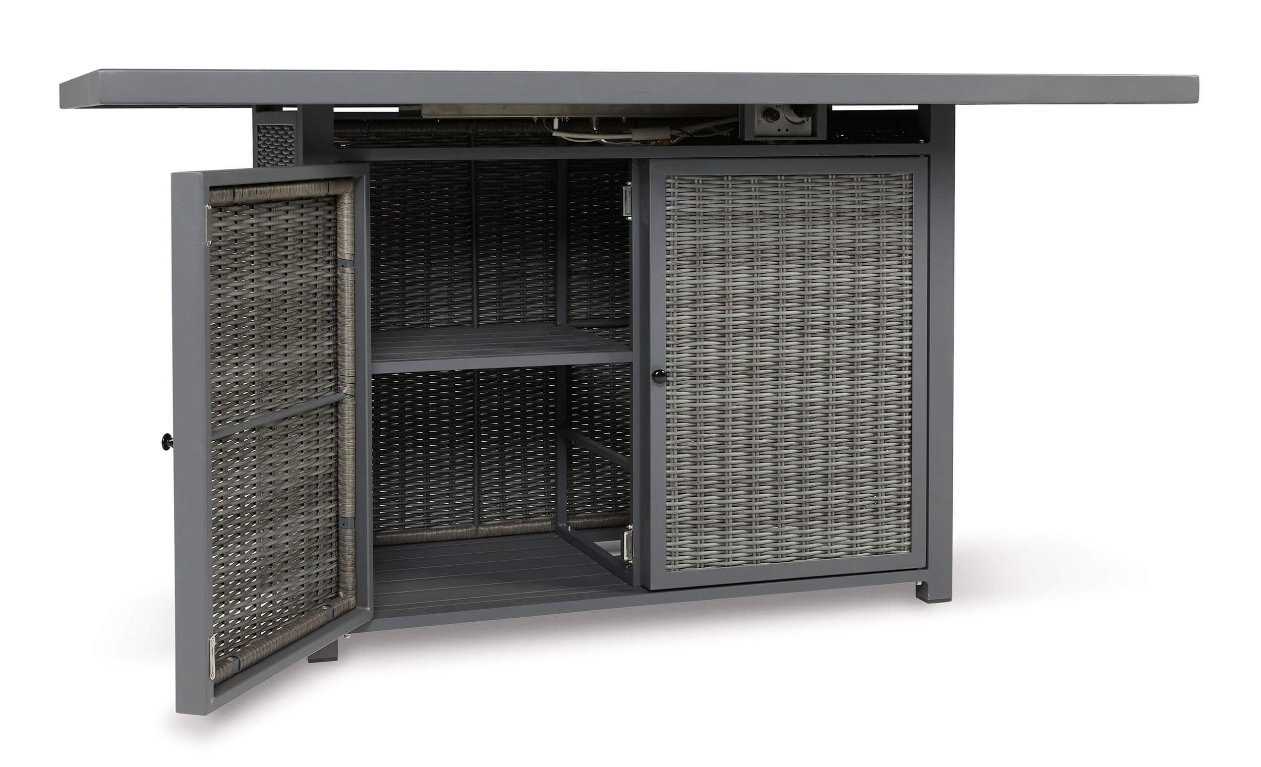 Palazzo Outdoor Resin Wicker Bar Table w/Fire Pit