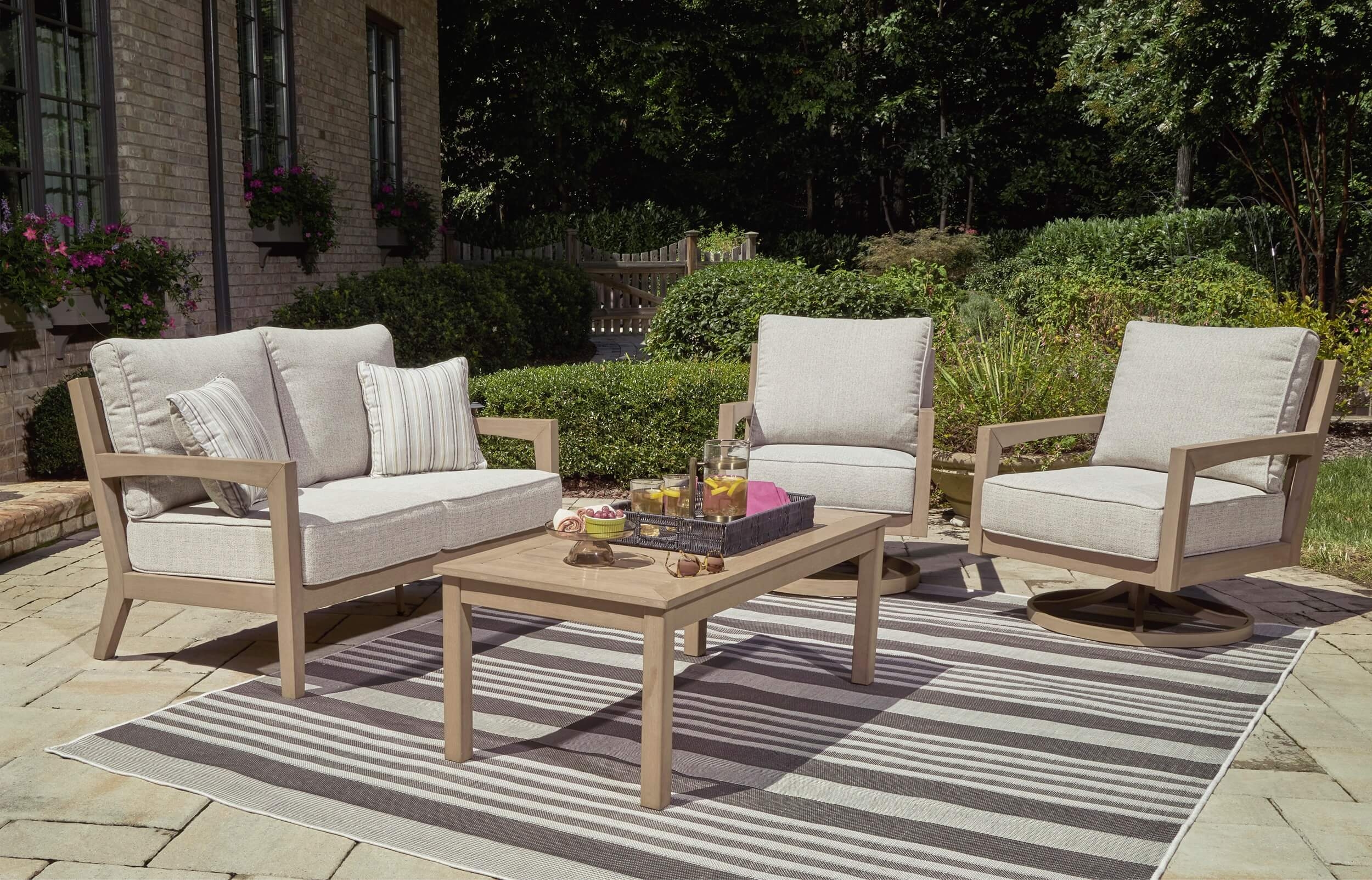 Hallow Creek Nuvella Fabric Outdoor Set