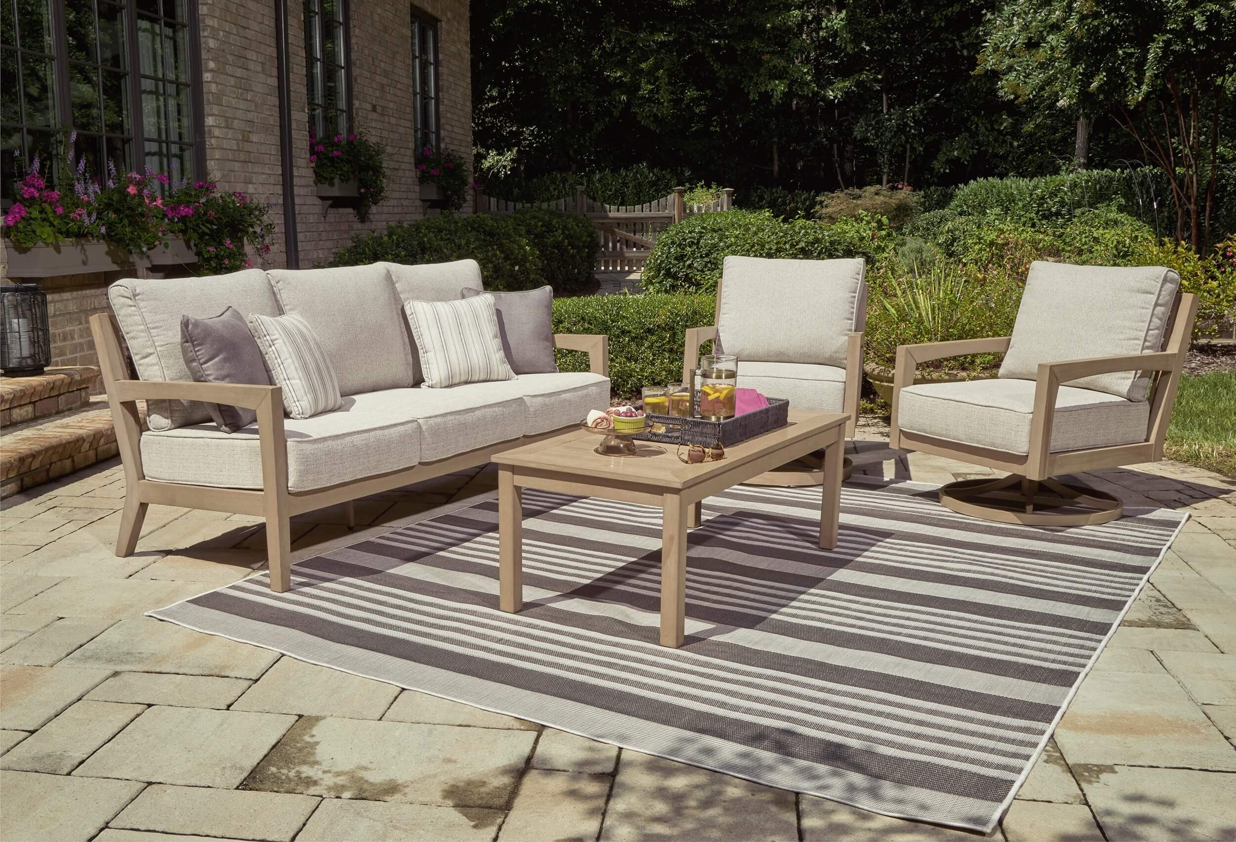 Hallow Creek Nuvella Fabric Outdoor Set