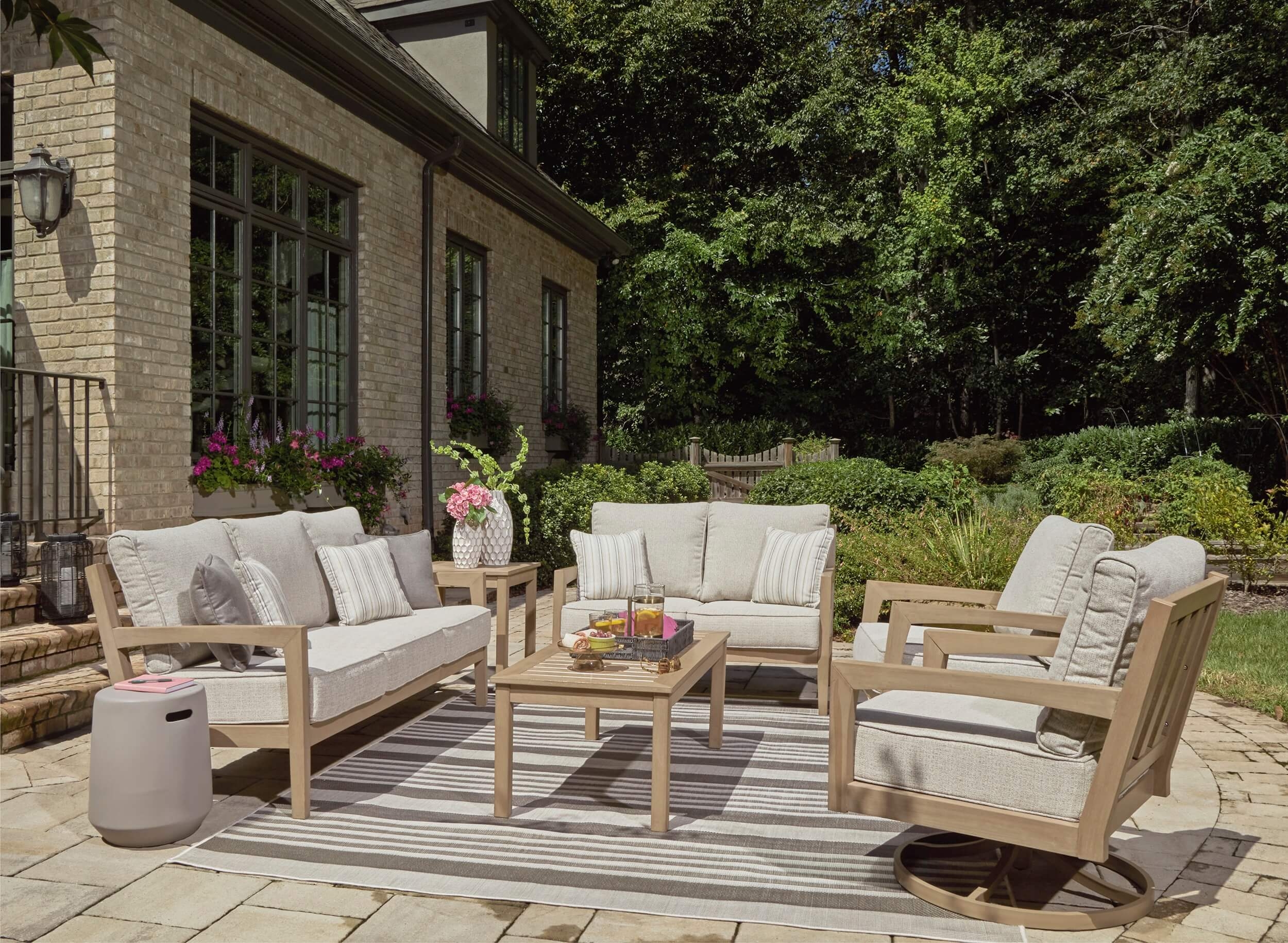 Hallow Creek Nuvella Fabric Outdoor Set