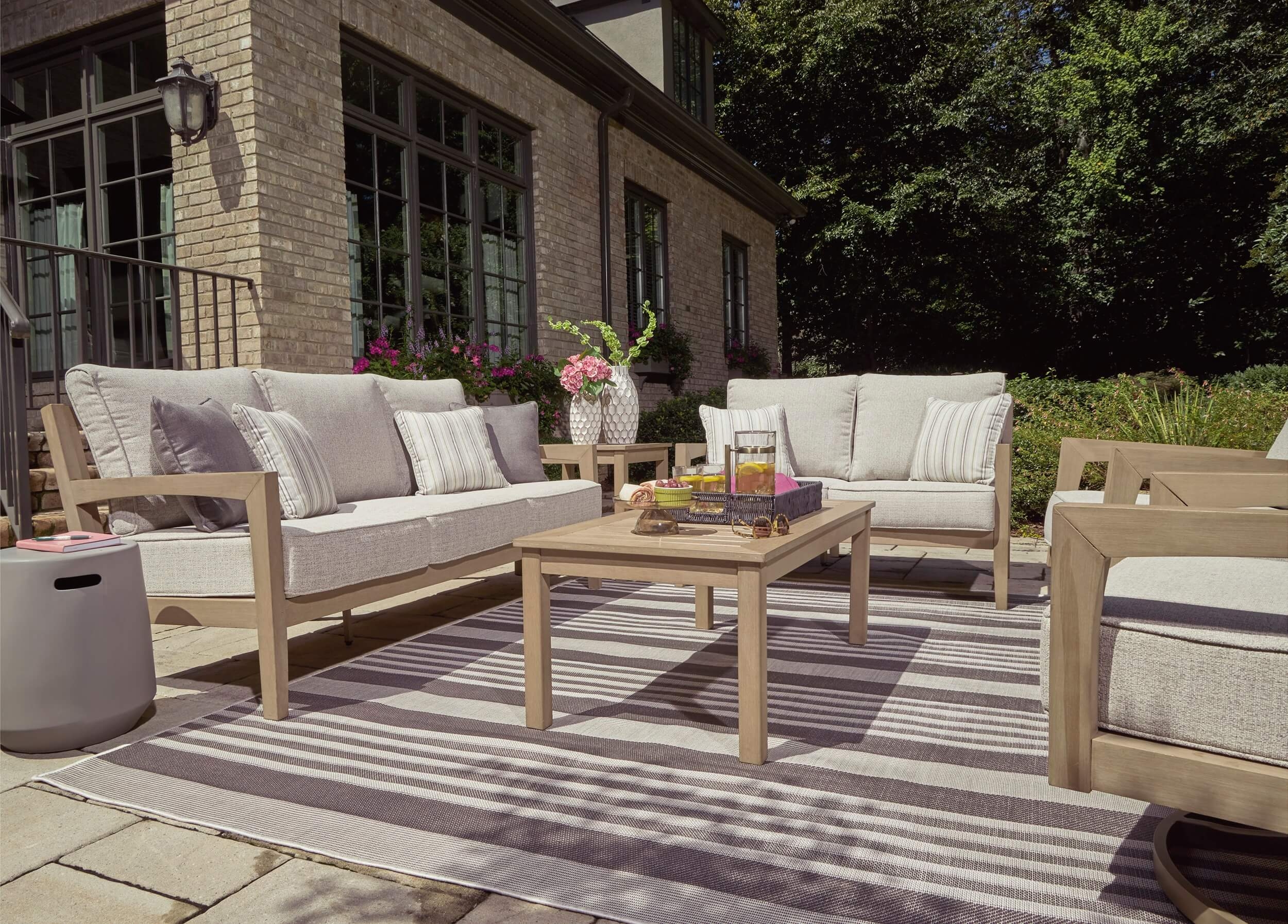 Hallow Creek Nuvella Fabric Outdoor Set