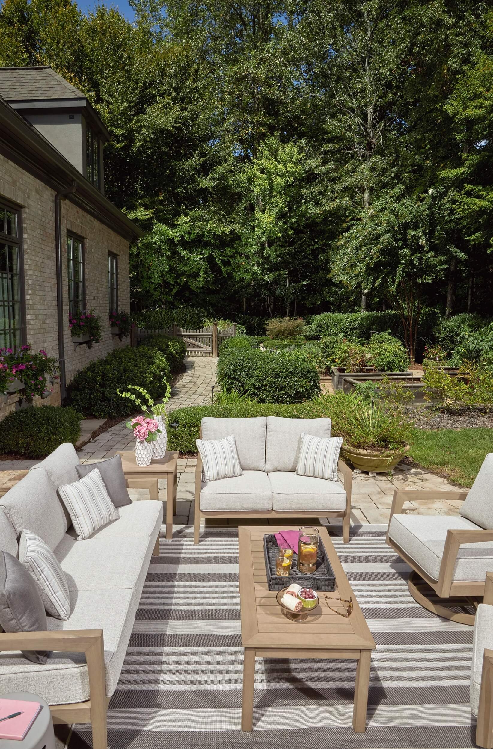 Hallow Creek Nuvella Fabric Outdoor Set
