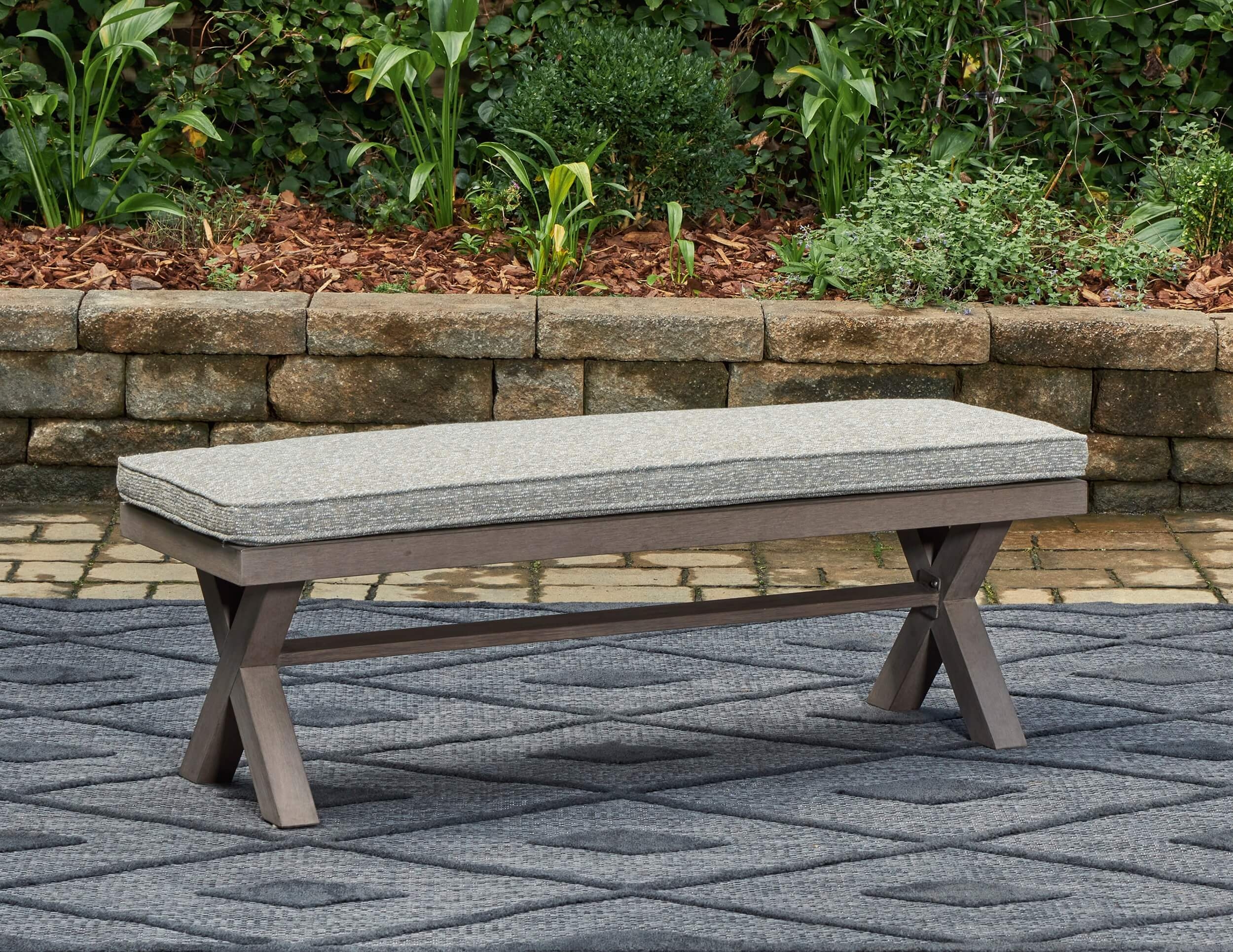 Hillside Barn Outdoor Nuvella Fabric/Weatherwood Dining Bench