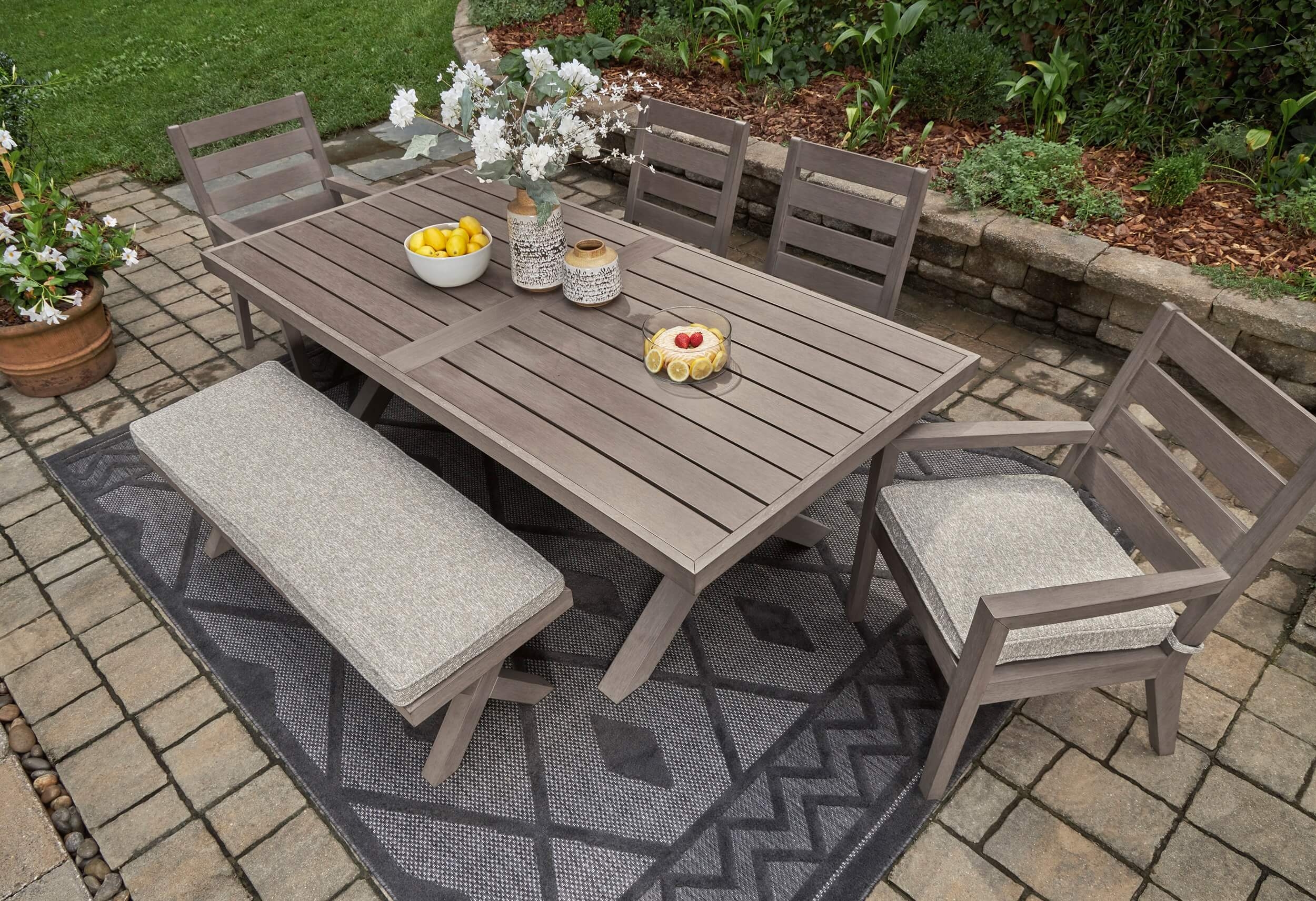 Hillside Barn Outdoor Weatherwood Rectangular Dining Table