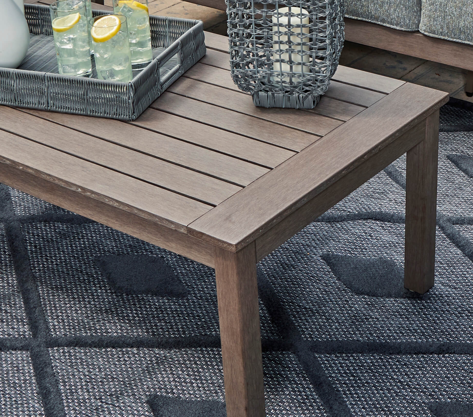 Hillside Barn Outdoor Weatherwood Rectangular Coffee Table