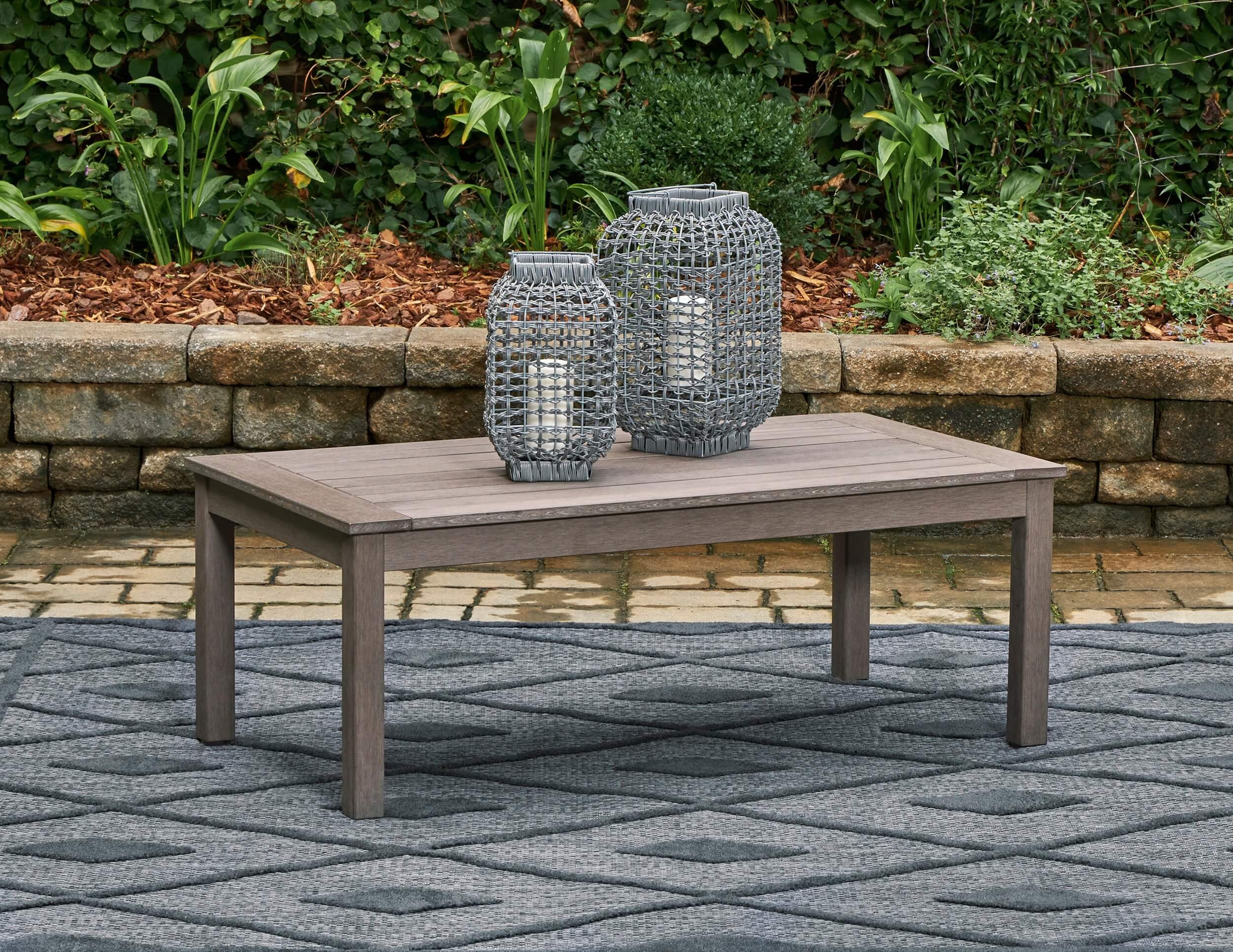 Hillside Barn Outdoor Weatherwood Rectangular Coffee Table