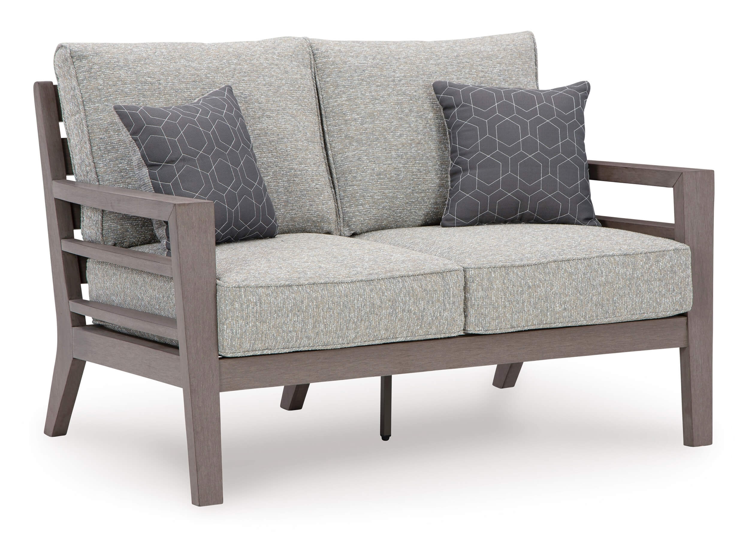 Hillside Barn Outdoor Nuvella Fabric/Weatherwood Set w/Pillows