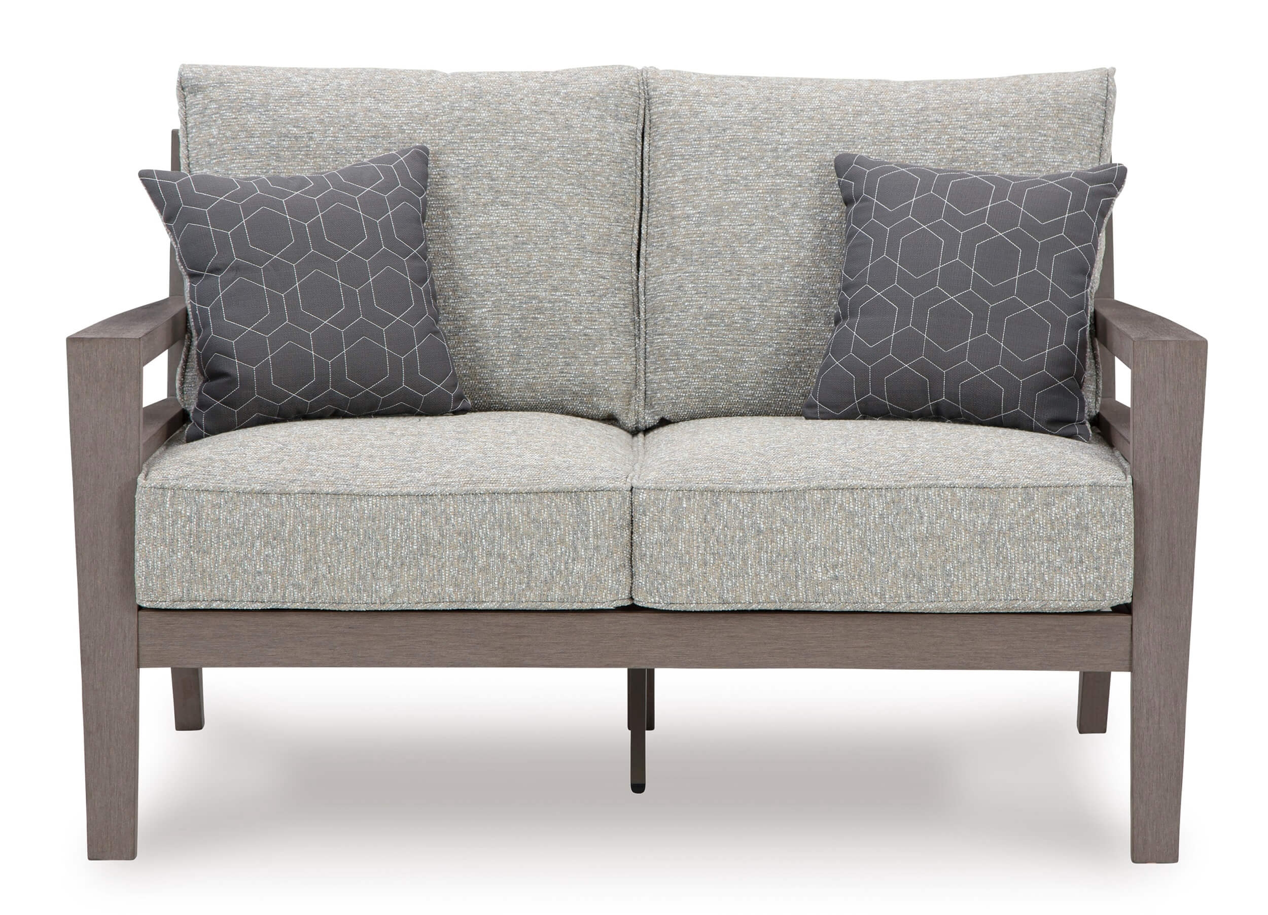 Hillside Barn Outdoor Nuvella Fabric/Weatherwood Set w/Pillows