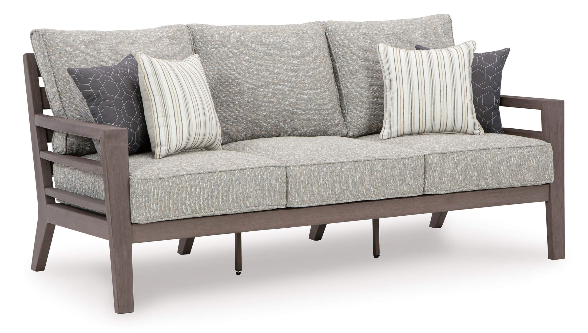 Hillside Barn Outdoor Nuvella Fabric/Weatherwood Set w/Pillows