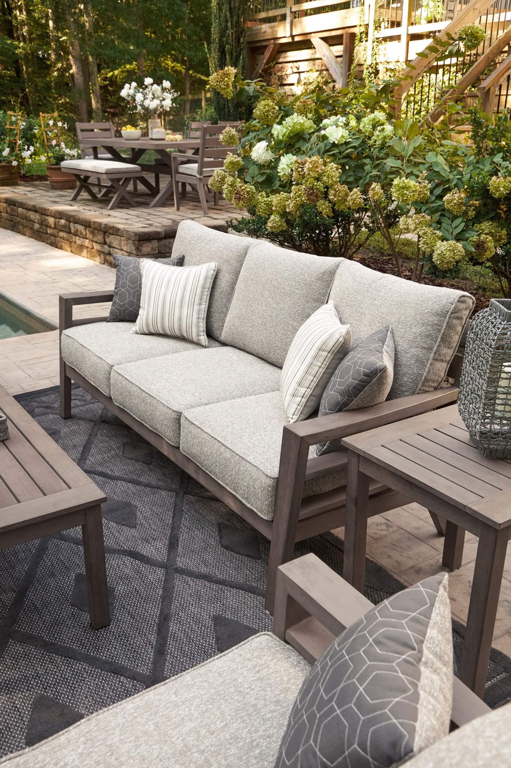Hillside Barn Outdoor Weatherwood Square End Table