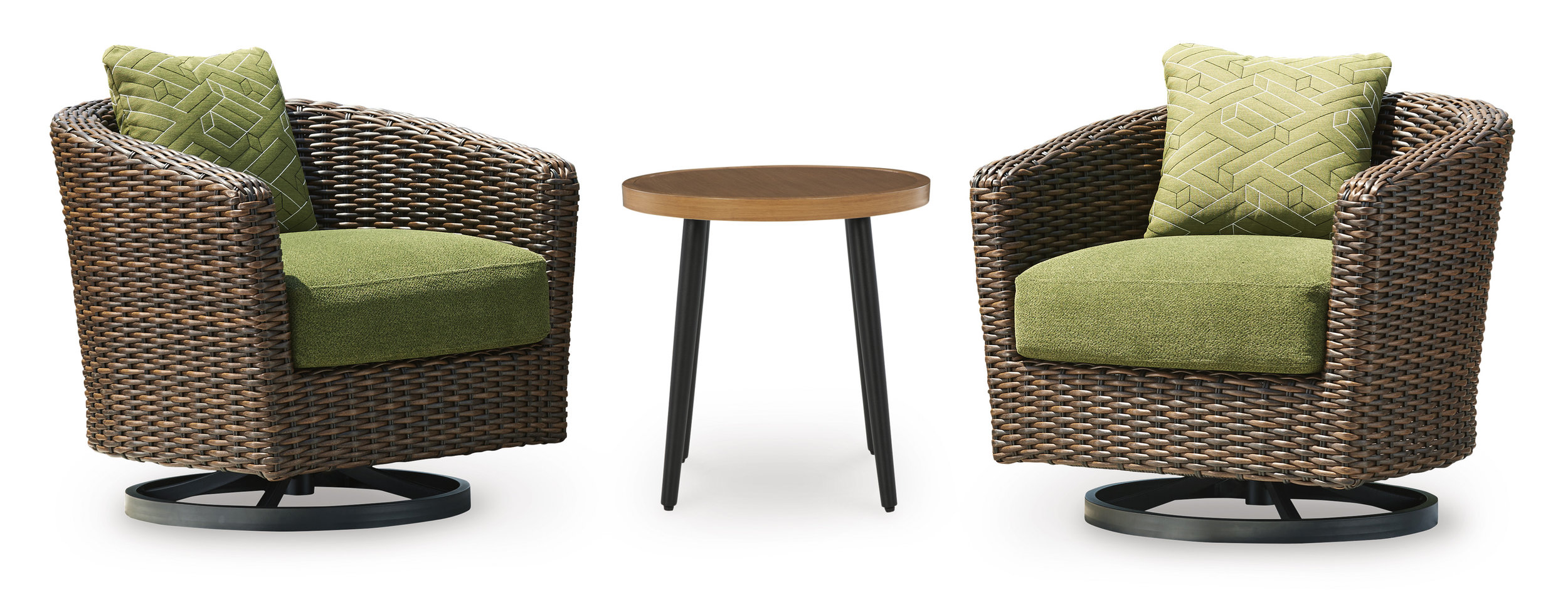 Horizon Hall Resin Wicker/Aluminum Swivel Lounge Chair with Cushion