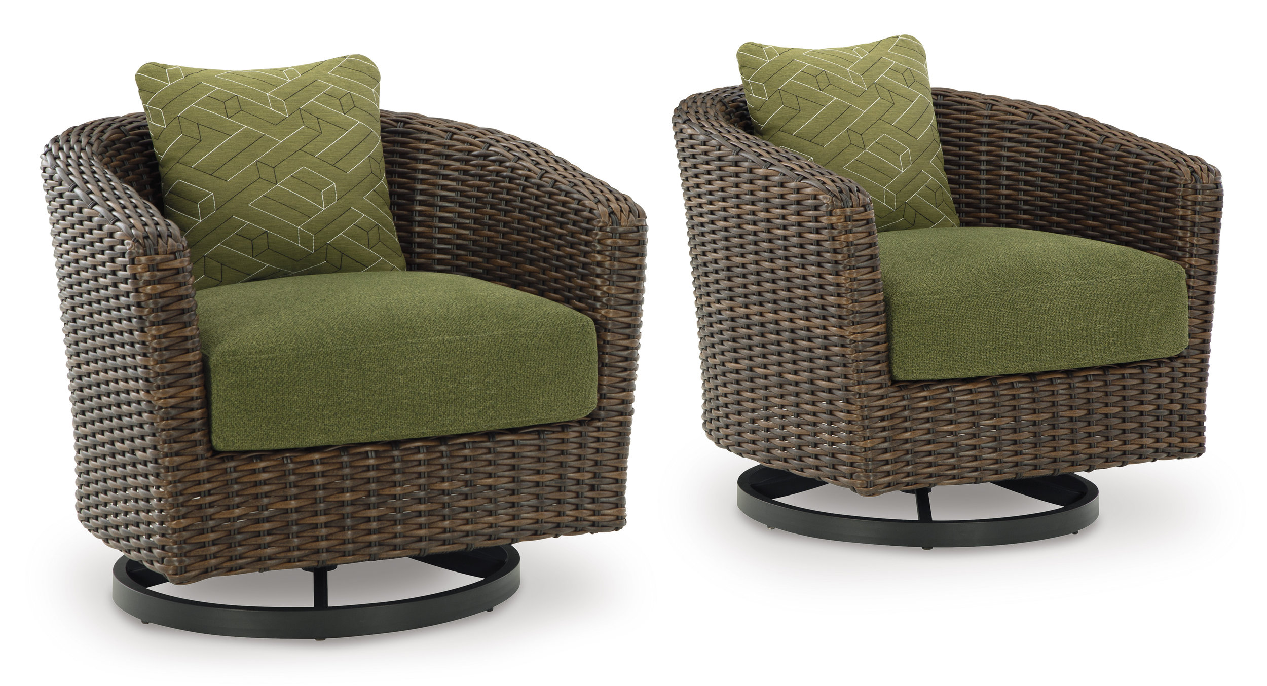 Horizon Hall Resin Wicker/Aluminum Swivel Lounge Chair with Cushion