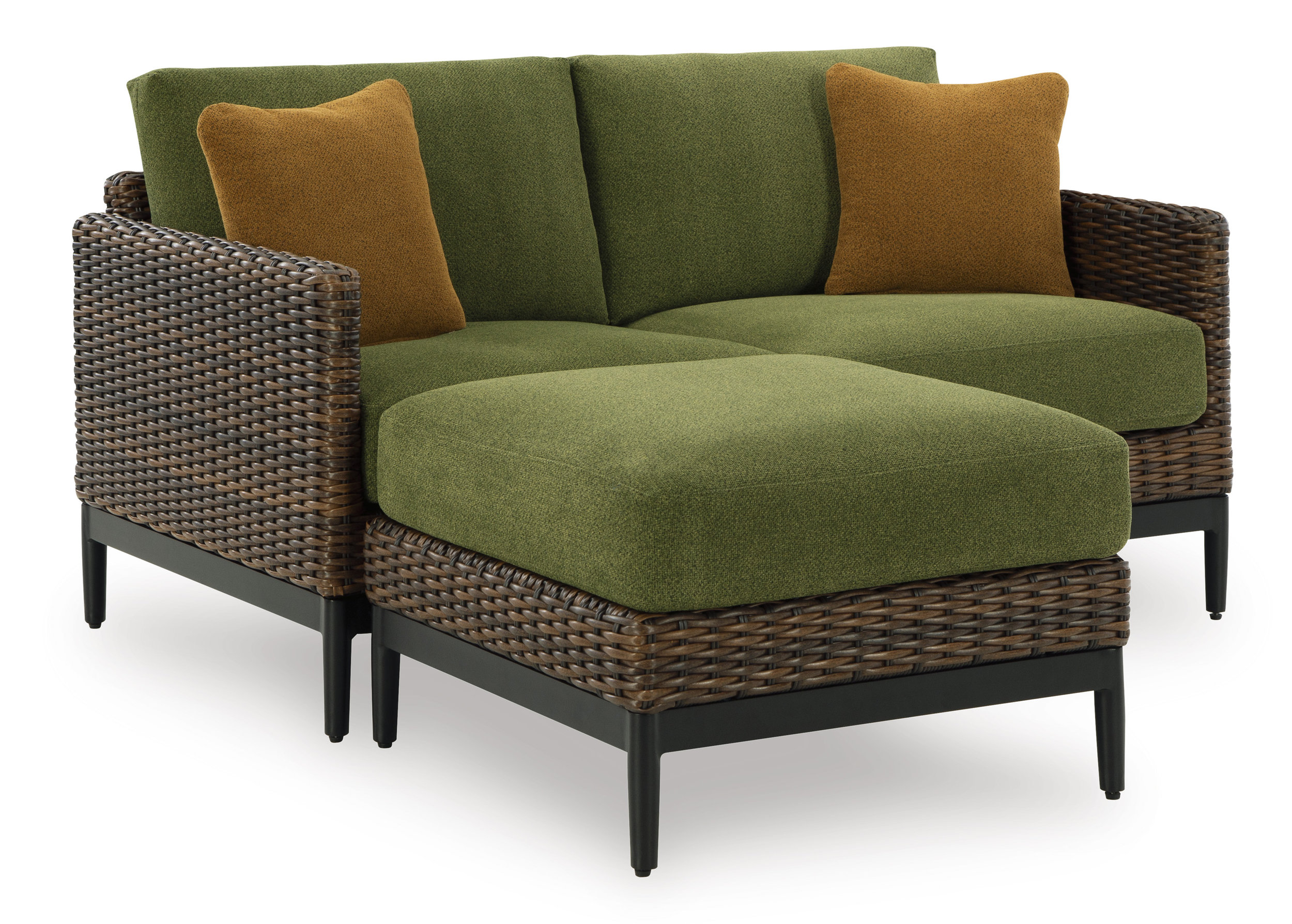 Horizon Hall Resin Wicker/Aluminum Loveseat with Cushion