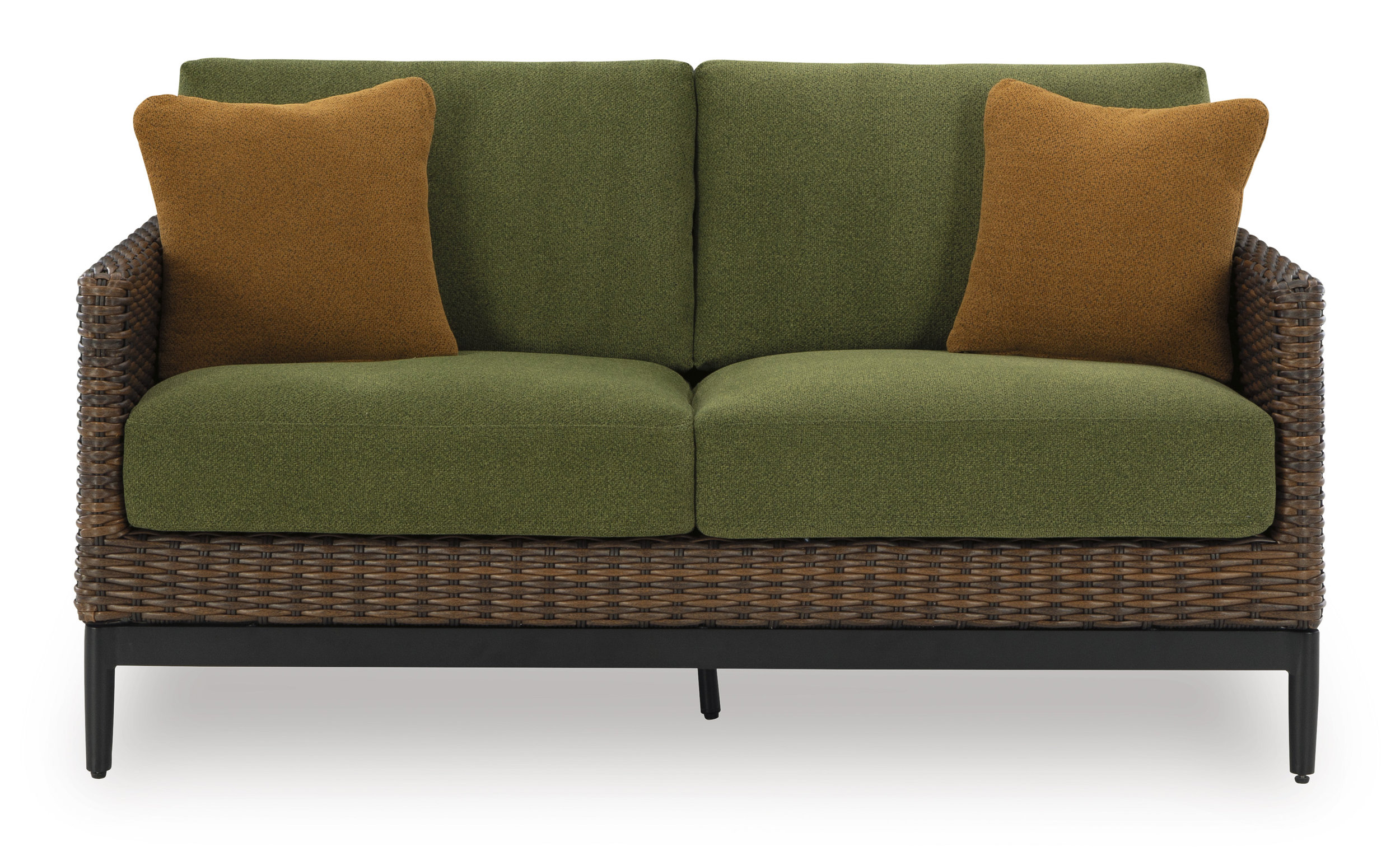 Horizon Hall Resin Wicker/Aluminum Loveseat with Cushion
