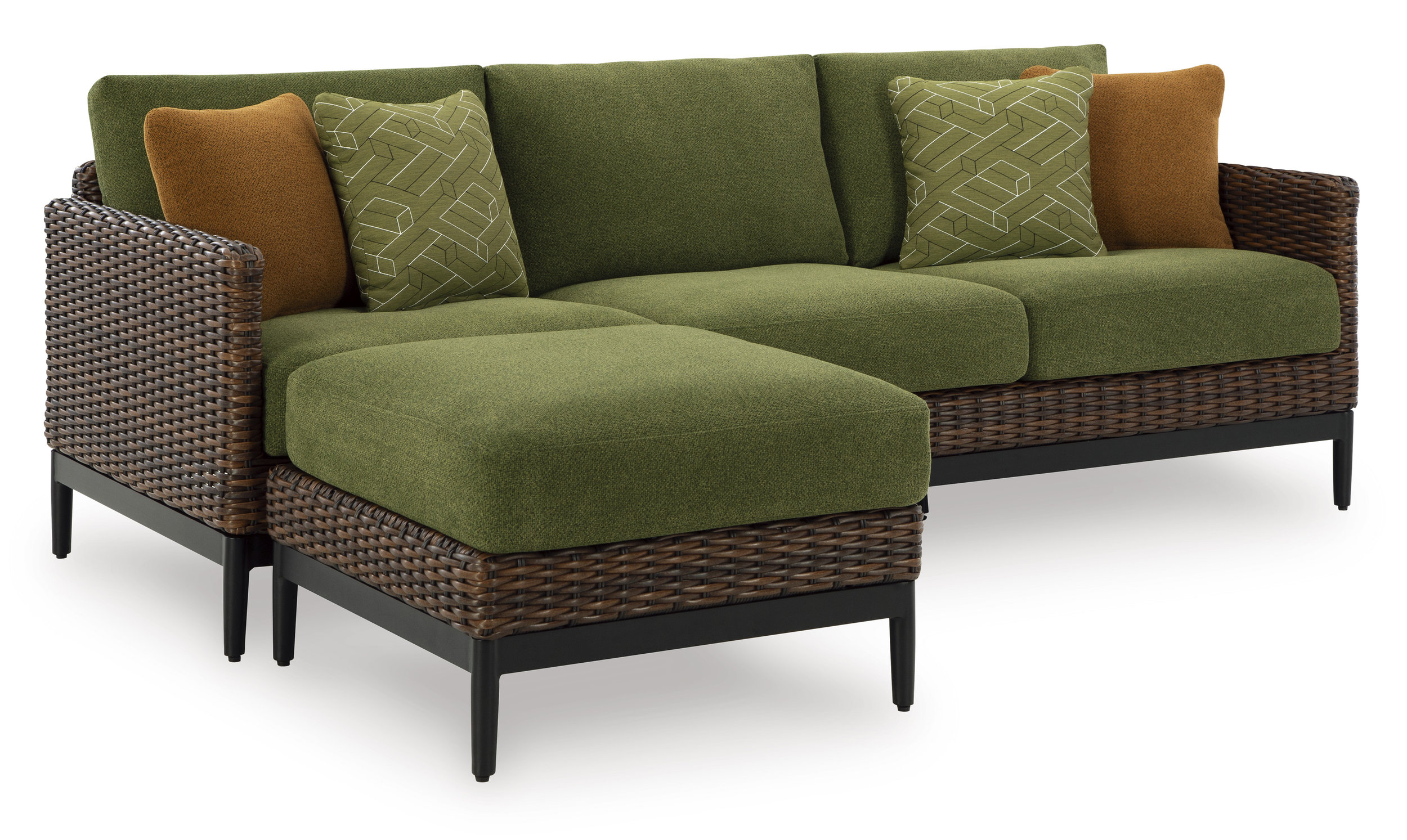 Horizon Hall Resin Wicker/Aluminum Sofa with Cushion