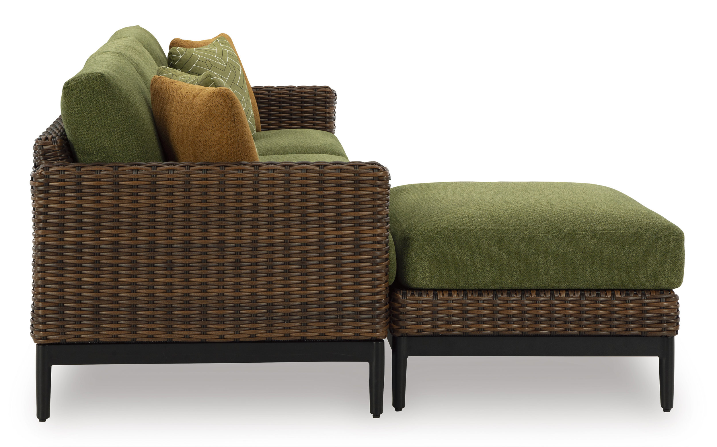 Horizon Hall Resin Wicker/Aluminum Sofa with Cushion