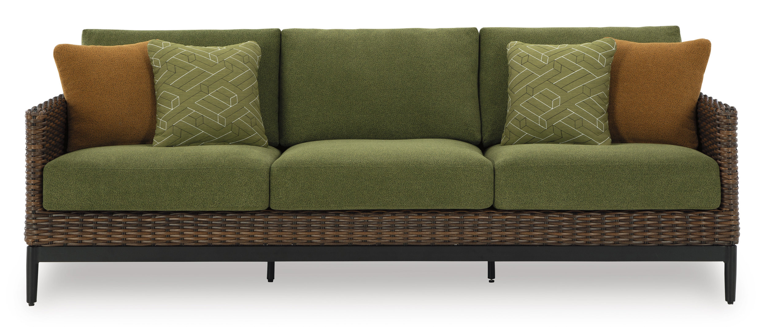 Horizon Hall Resin Wicker/Aluminum Sofa with Cushion