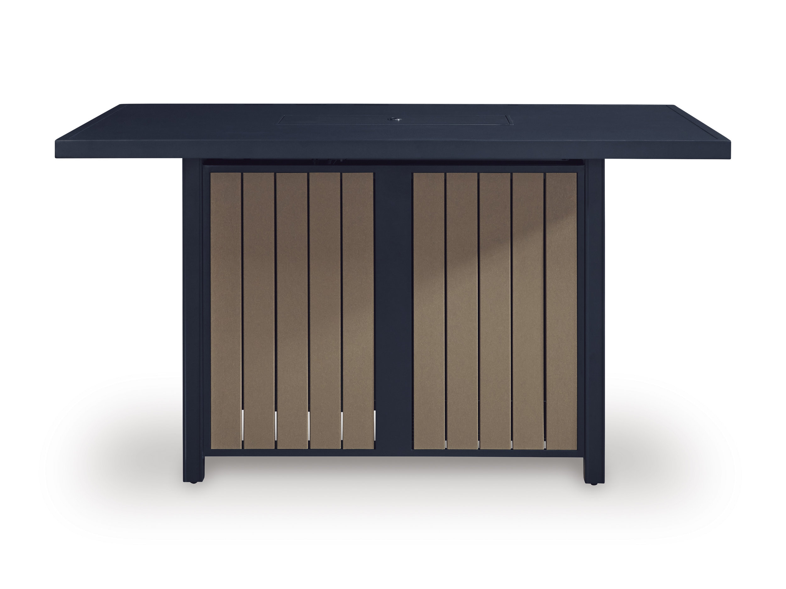 East Beach Rectangular Aluminum/Polyethylene Bar Table with Fire Pit & 2 Doors