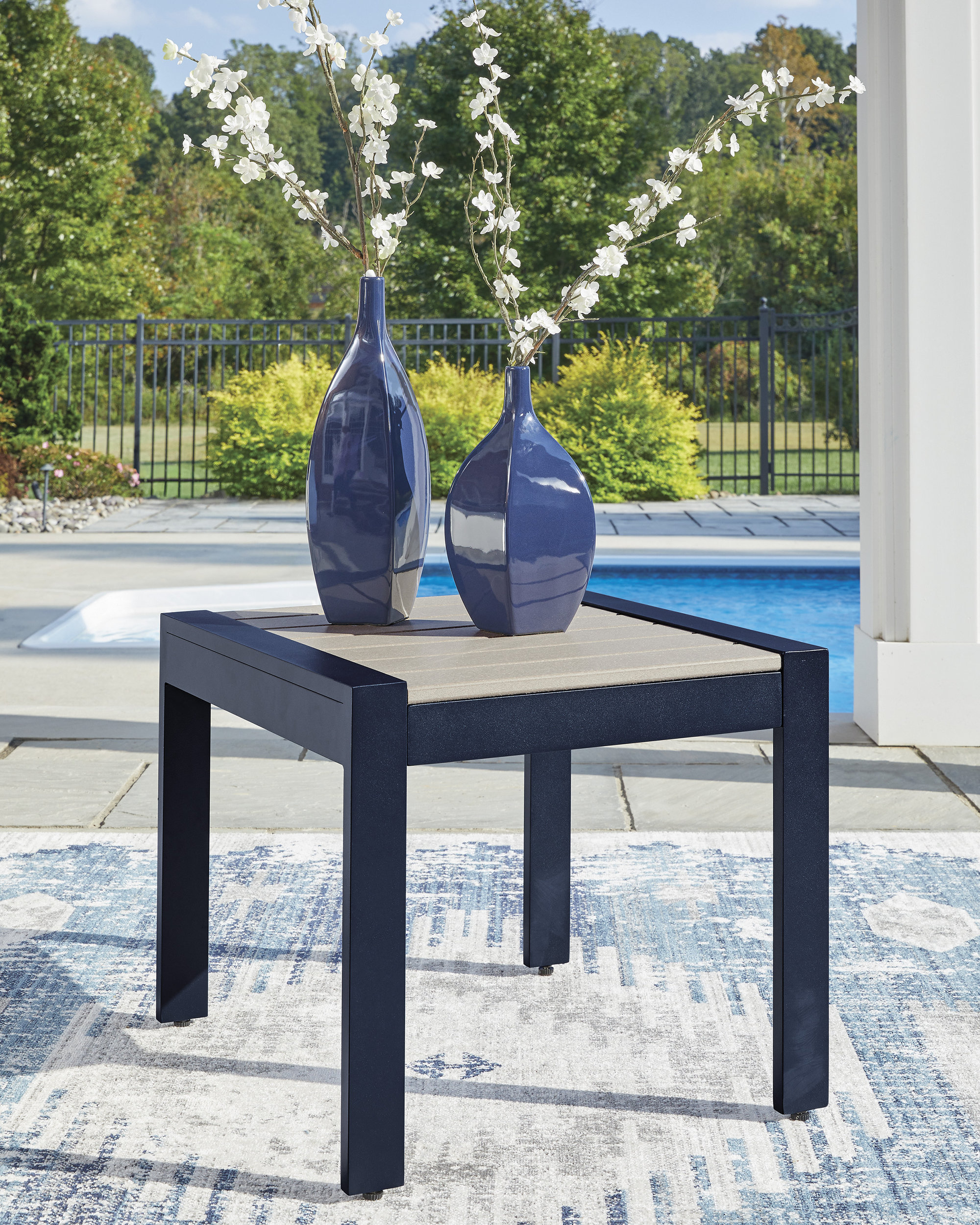 East Beach Rectangular Aluminum/Polyethylene End Table