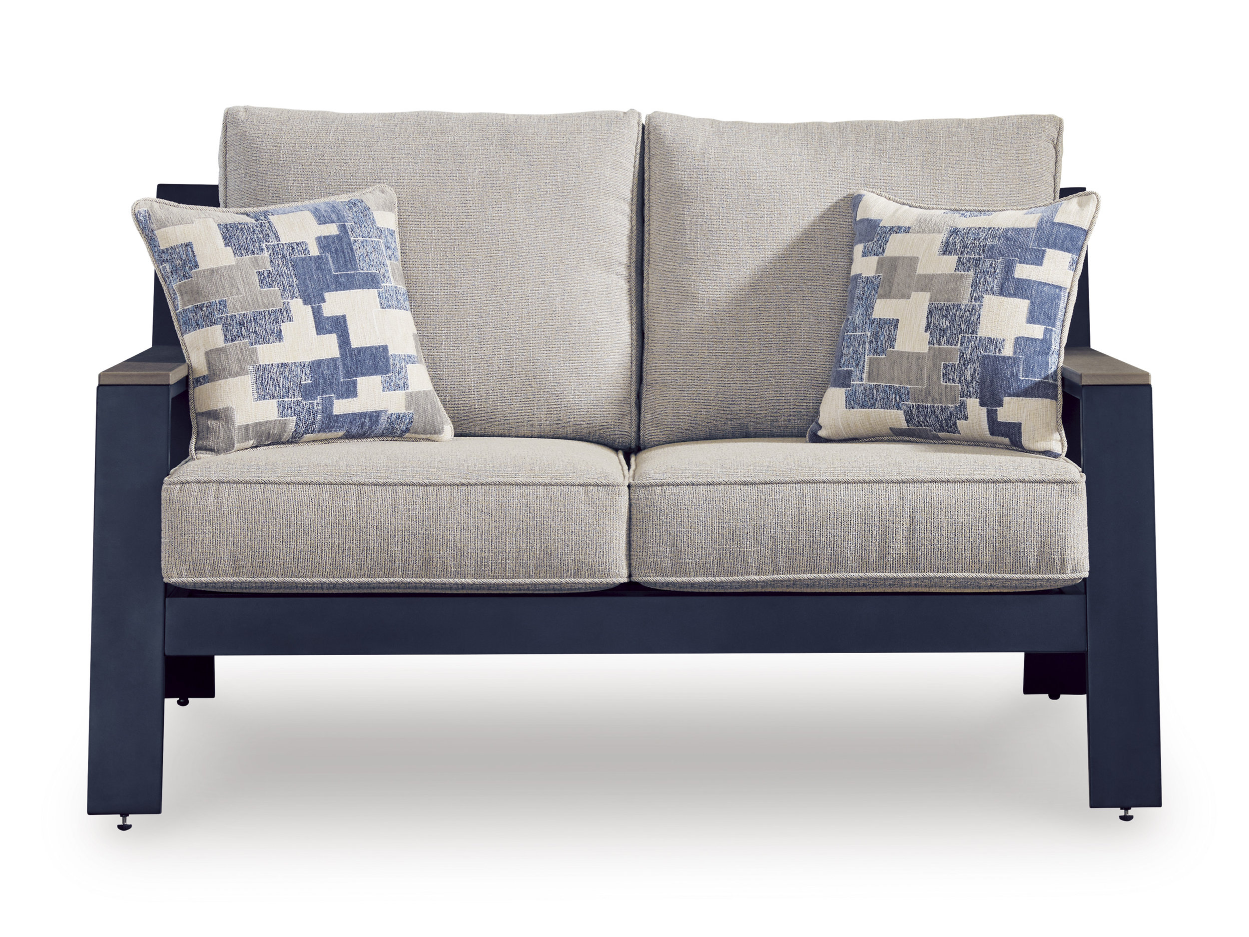 East Beach HDPE/Polyester Loveseat with Cushion
