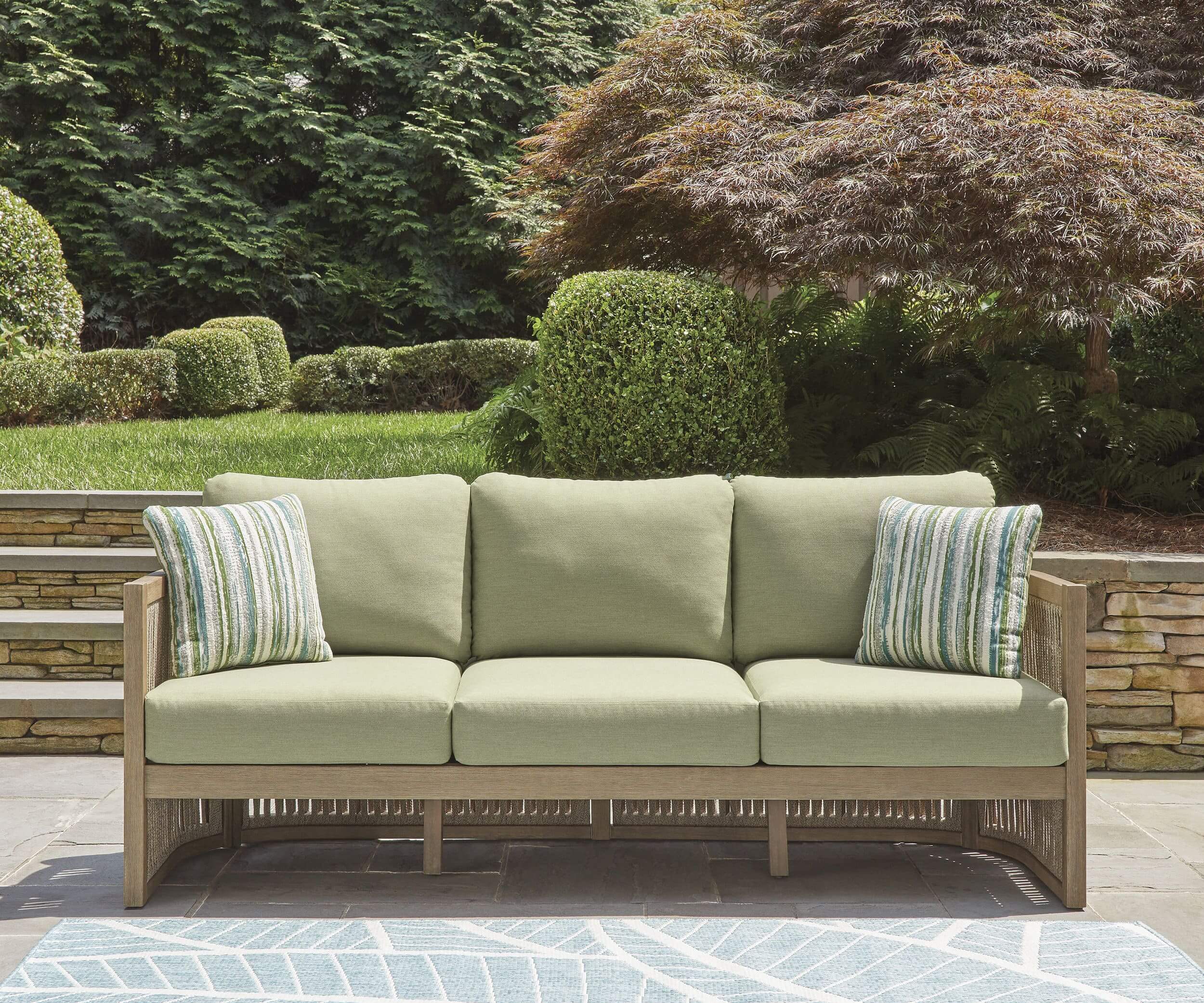 Serena Shores Wood/Polyester Sofa with Cushion