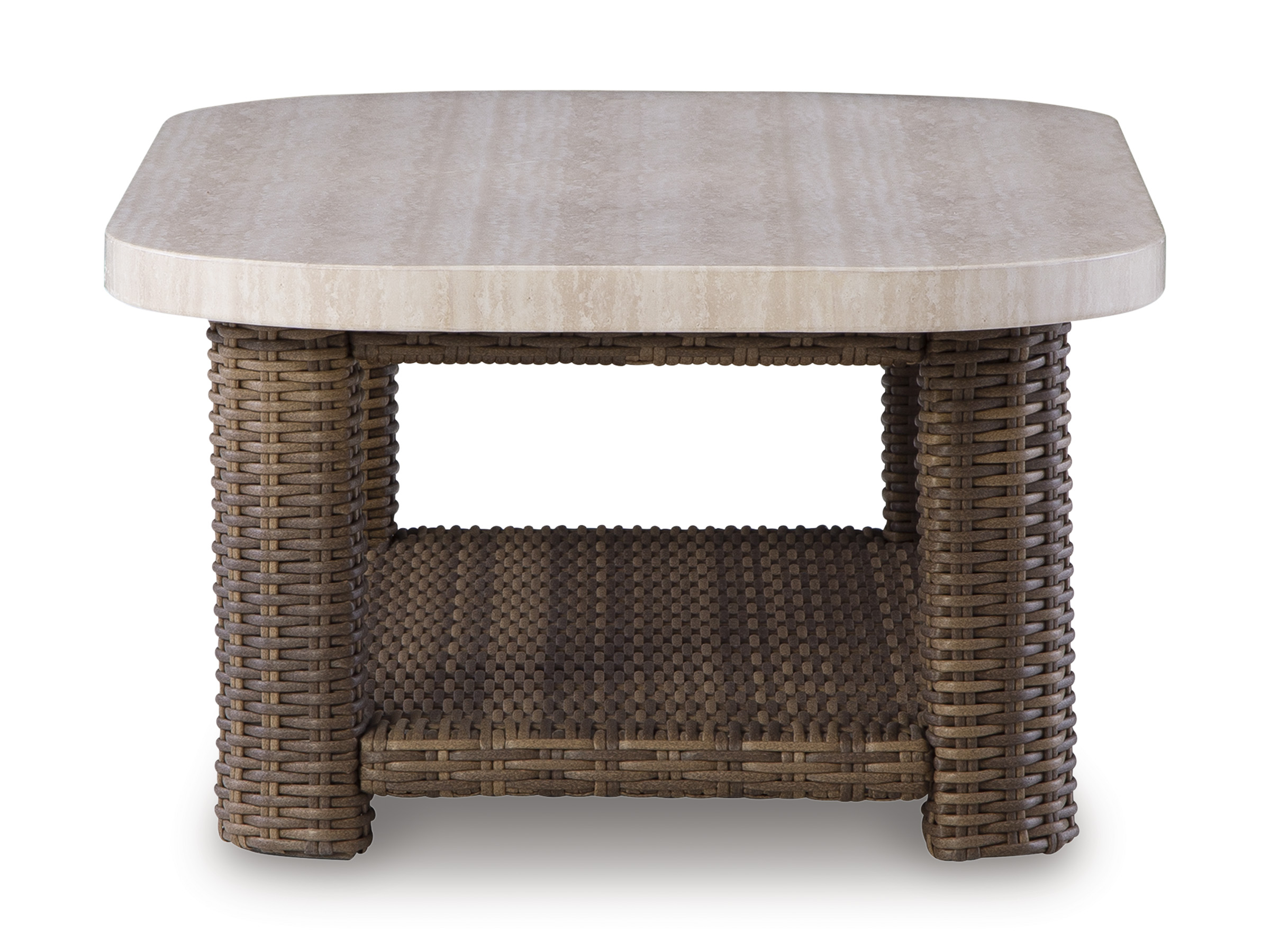 Dolan Creek Rectangular Aluminum/Resin Wicker Cocktail Table