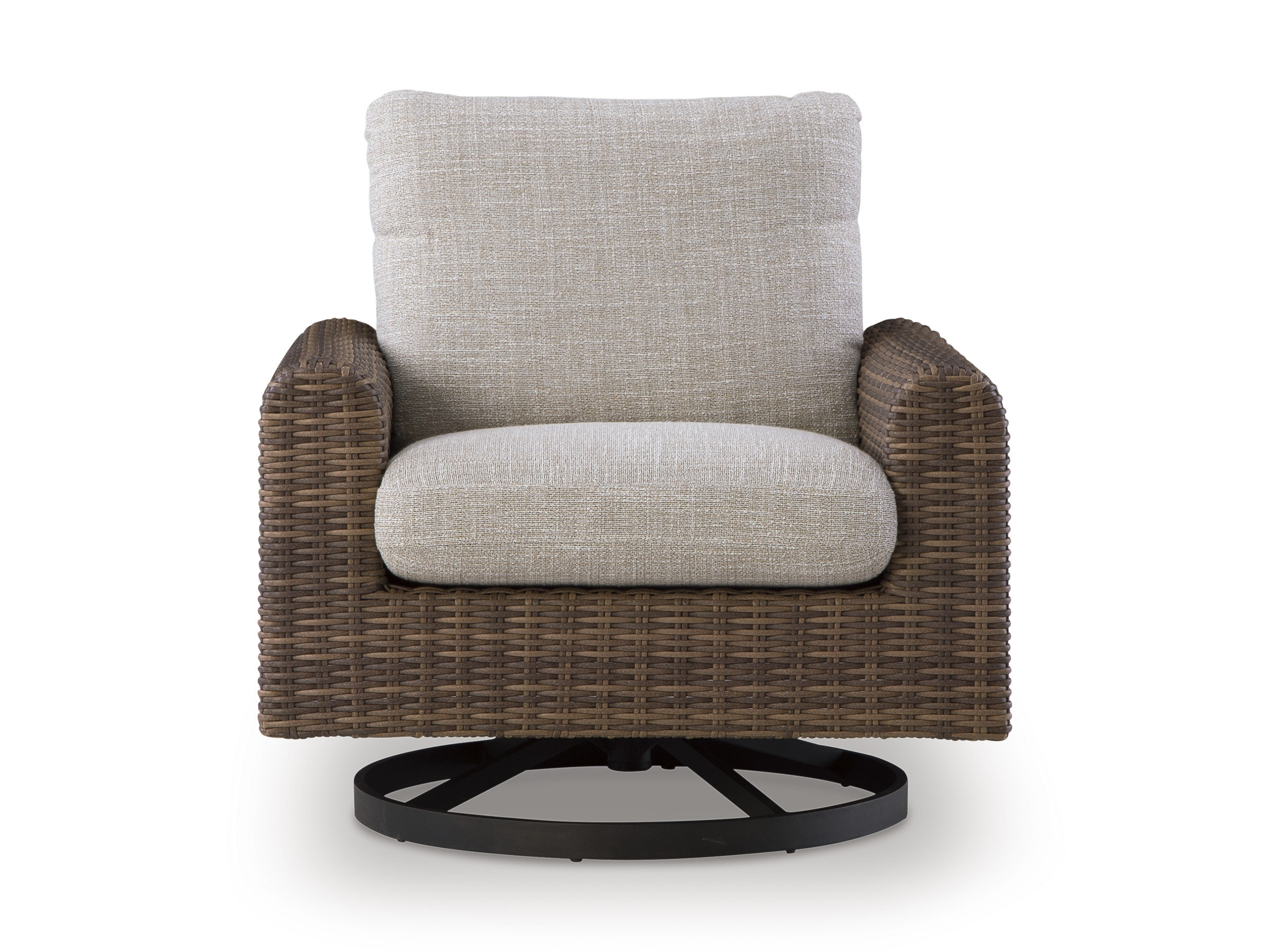 Dolan Creek Resin Wicker Swivel Lounge Chair with Cushion