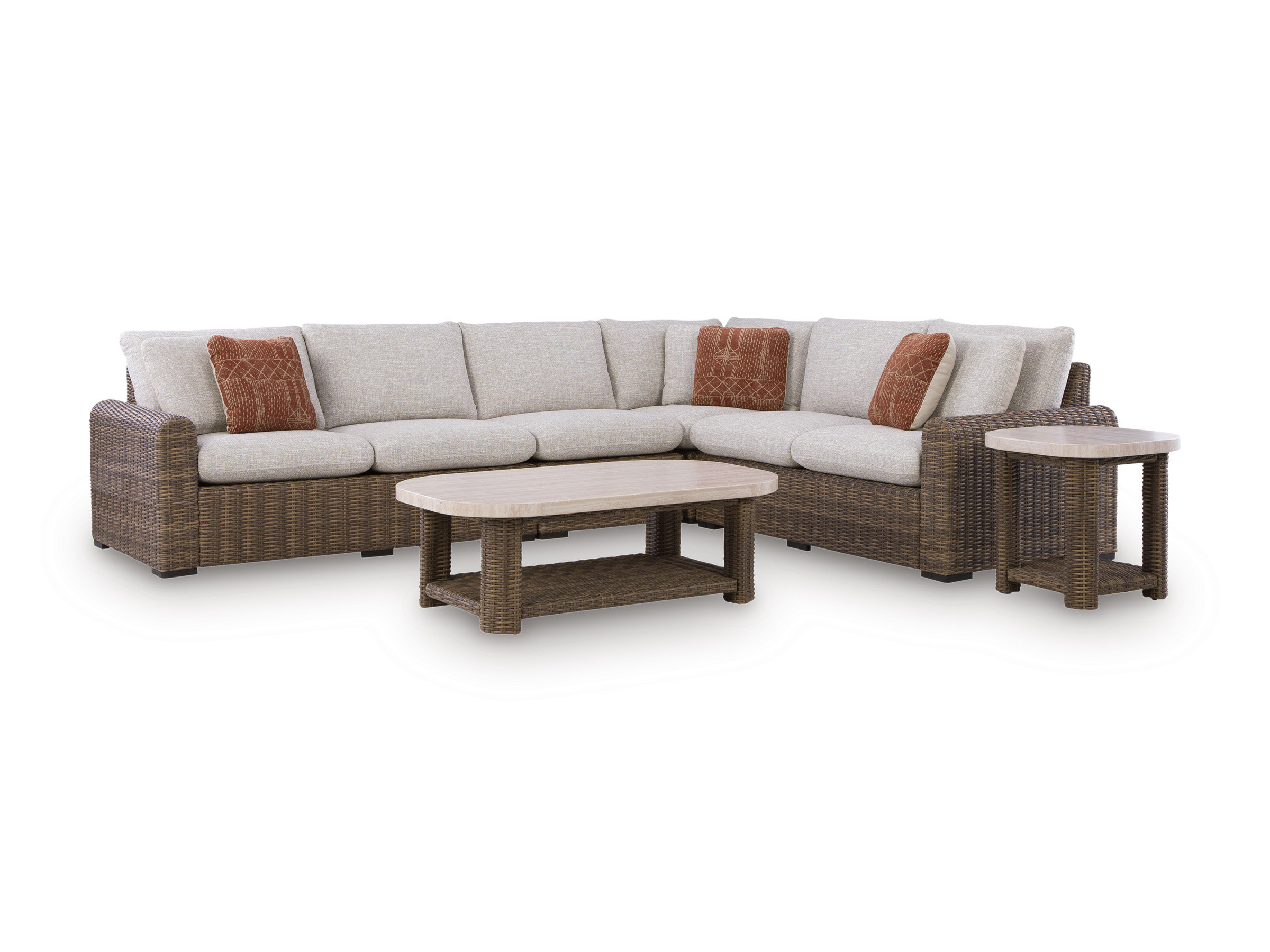 Dolan Creek L-Shaped Resin Wicker 4-Piece Outdoor Sectional