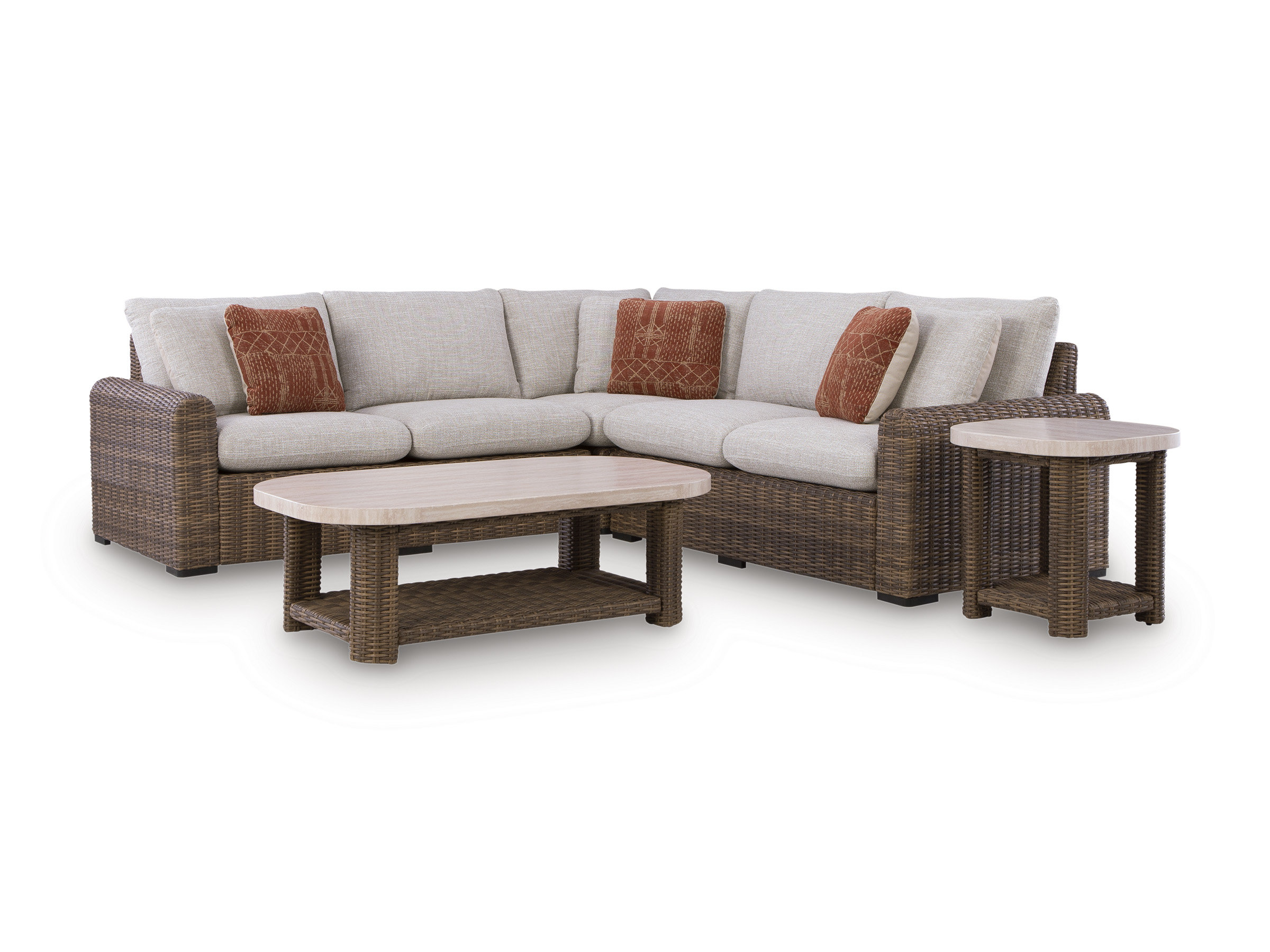 Dolan Creek L-Shaped Resin Wicker 3-Piece Outdoor Sectional