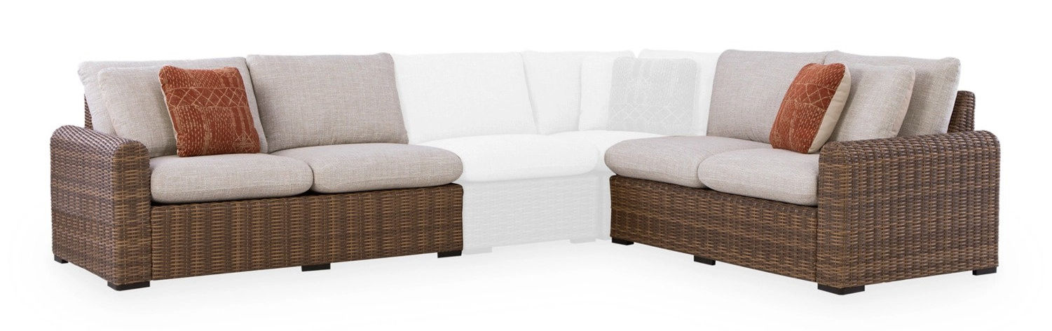 Dolan Creek L-Shaped Resin Wicker 3-Piece Outdoor Sectional
