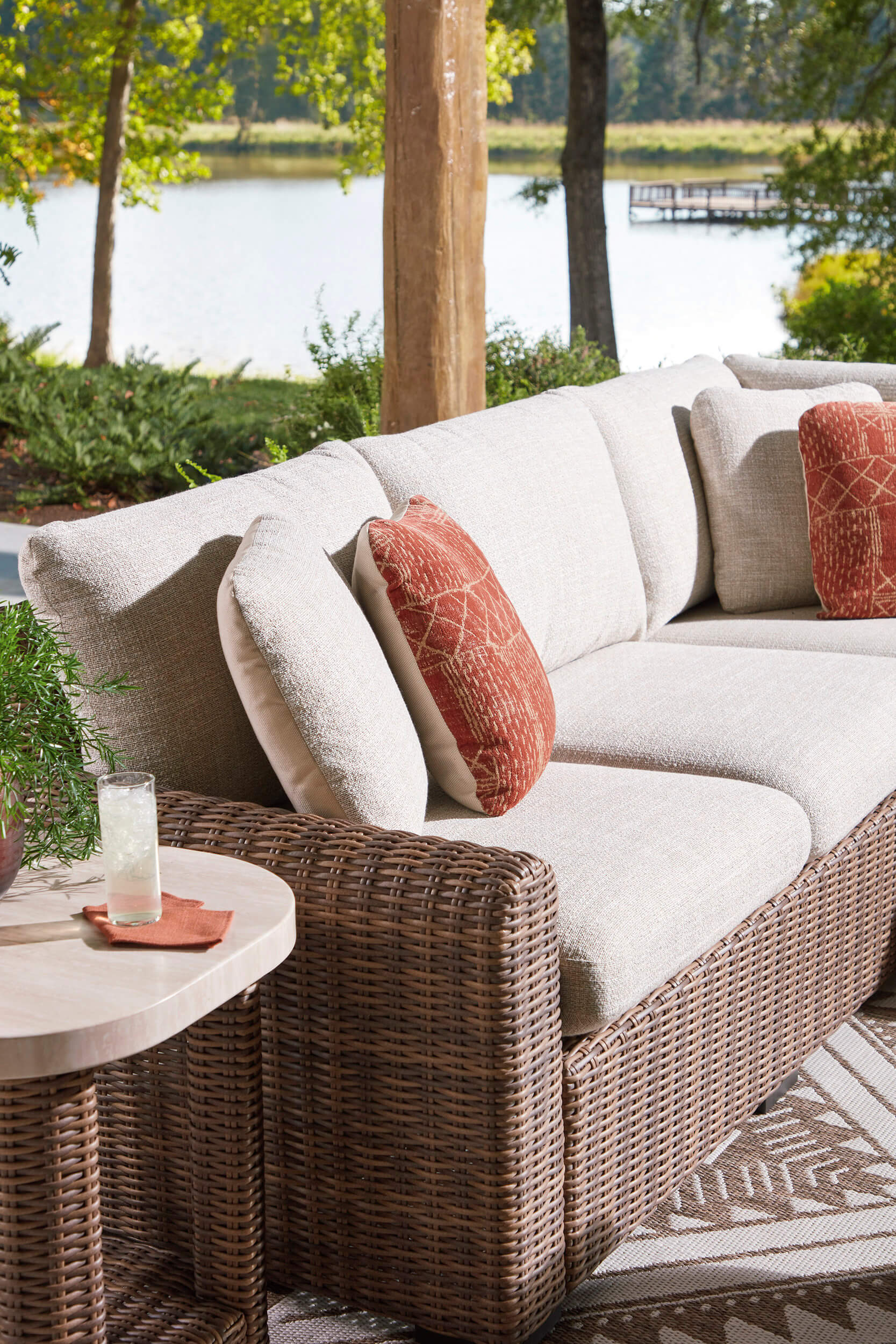 Dolan Creek L-Shaped Resin Wicker 4-Piece Outdoor Sectional