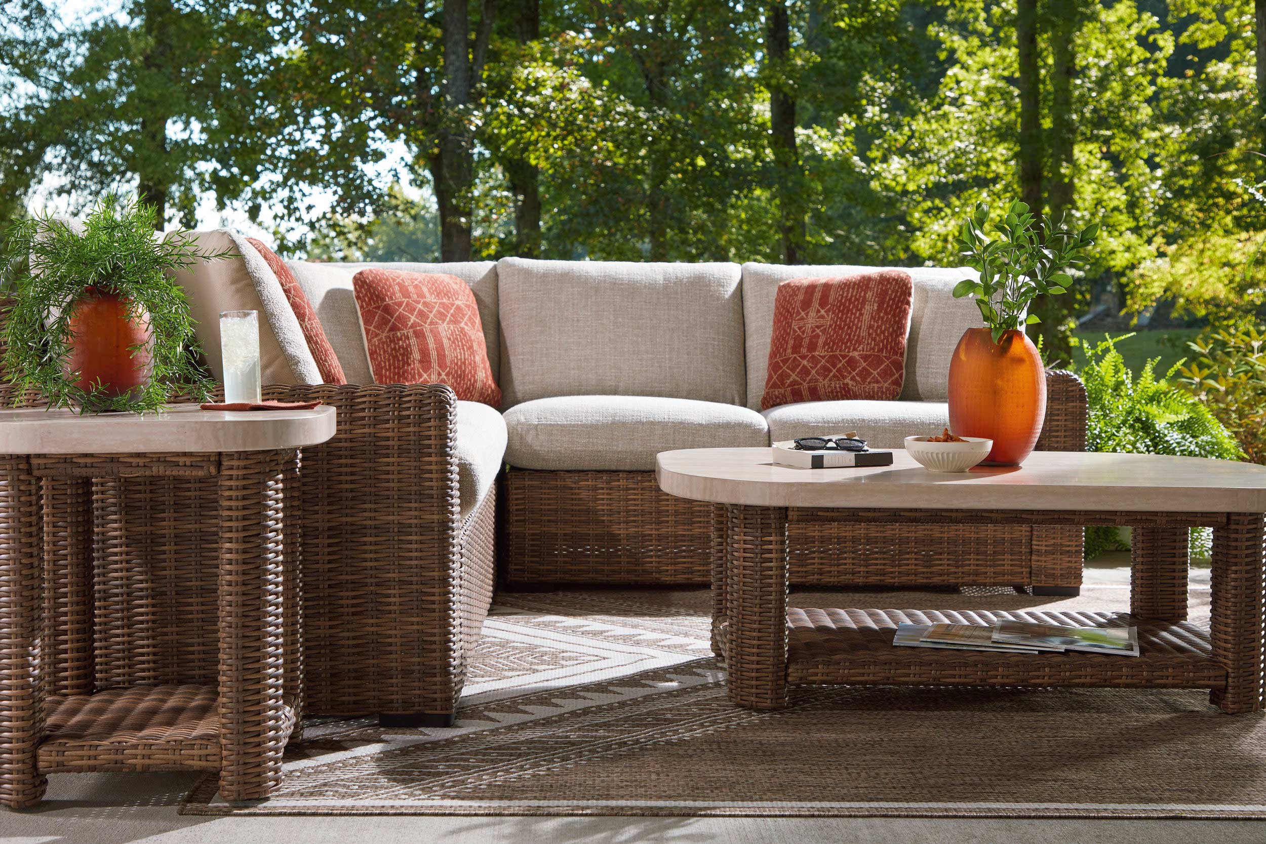 Dolan Creek L-Shaped Resin Wicker 3-Piece Outdoor Sectional