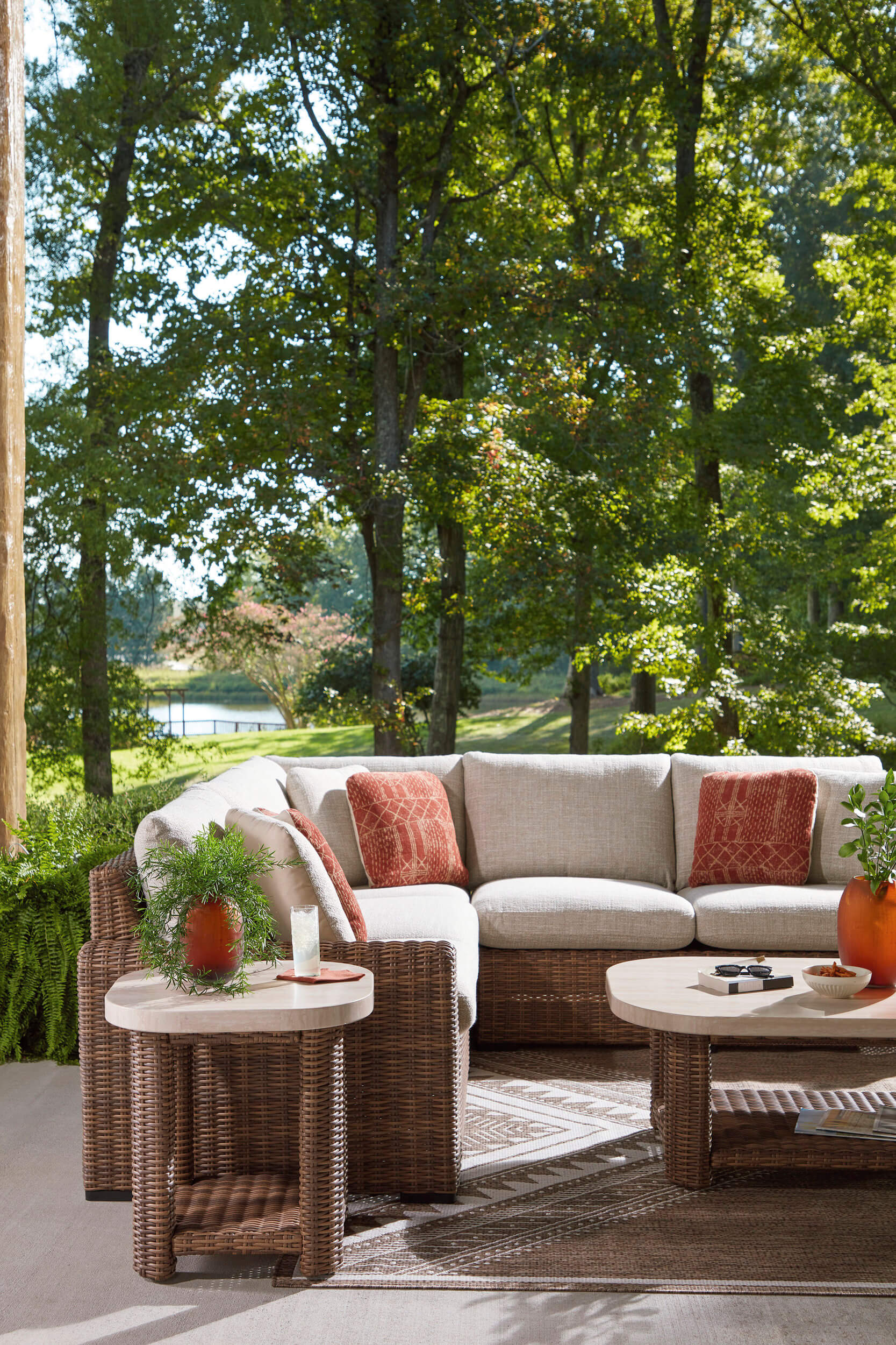 Dolan Creek L-Shaped Resin Wicker 3-Piece Outdoor Sectional