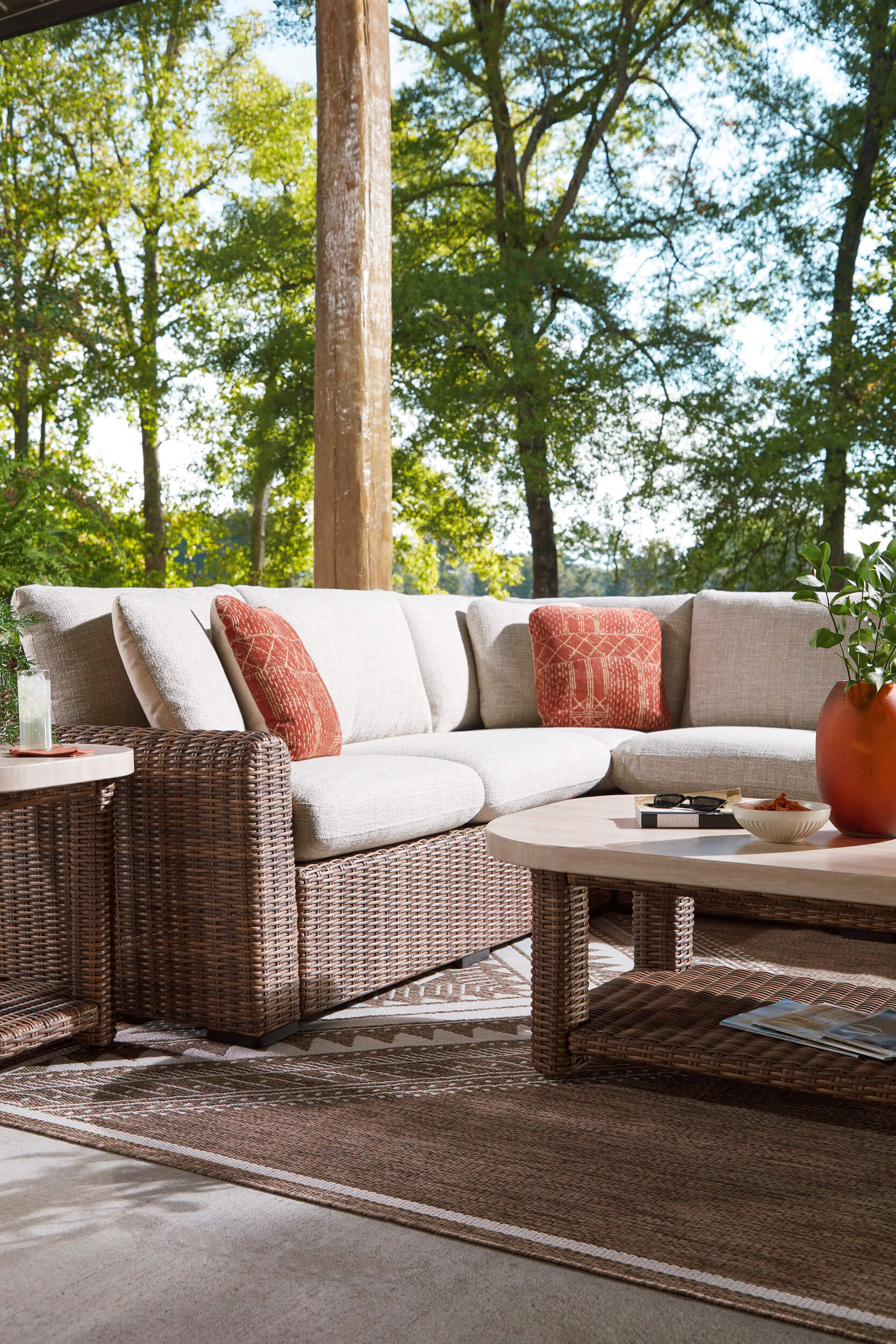 Dolan Creek L-Shaped Resin Wicker 4-Piece Outdoor Sectional