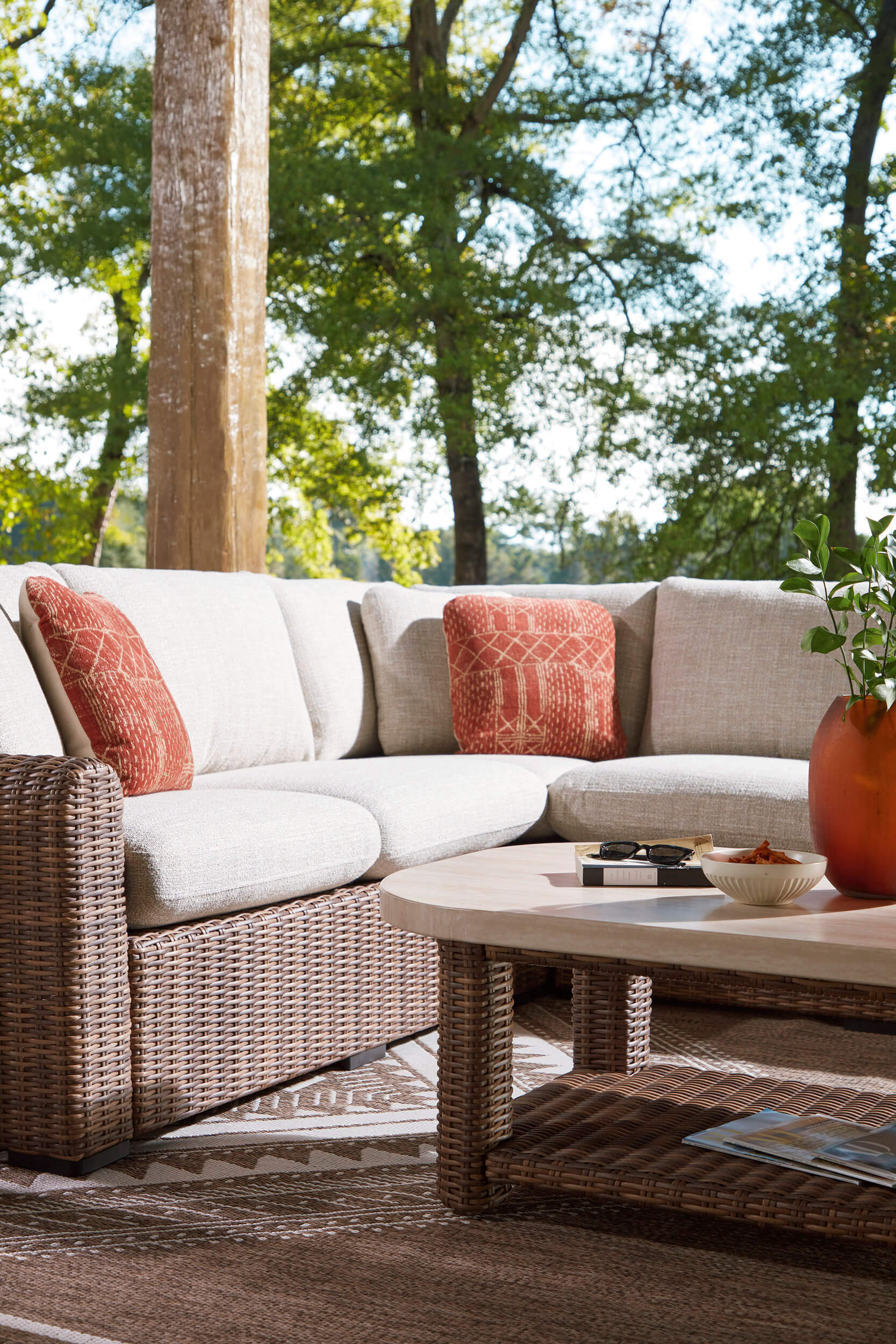 Dolan Creek L-Shaped Resin Wicker 4-Piece Outdoor Sectional