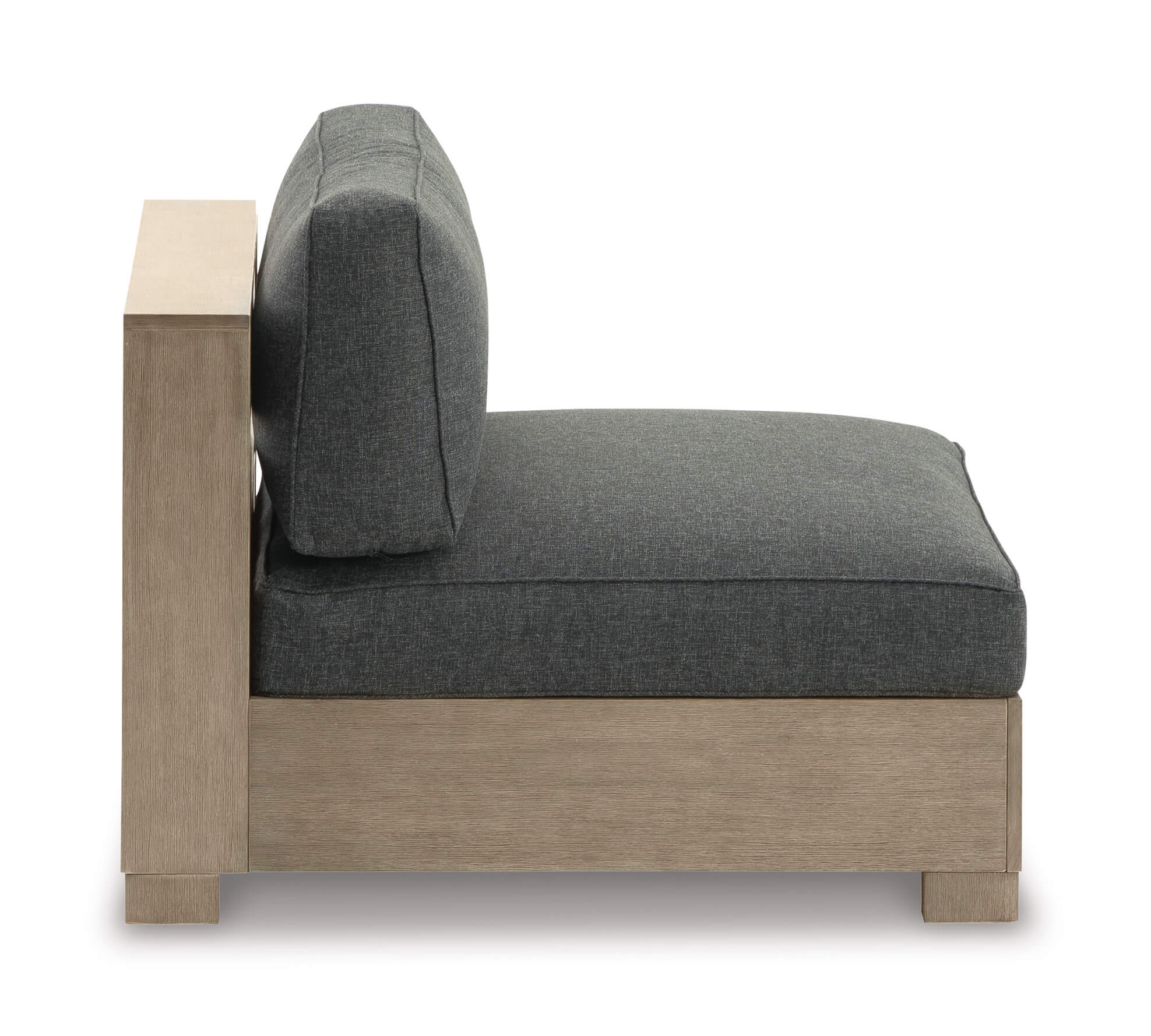 Citrine Park Outdoor Nuvella Fabric/Eucalyptus Wood Armless Chair w/Cushion