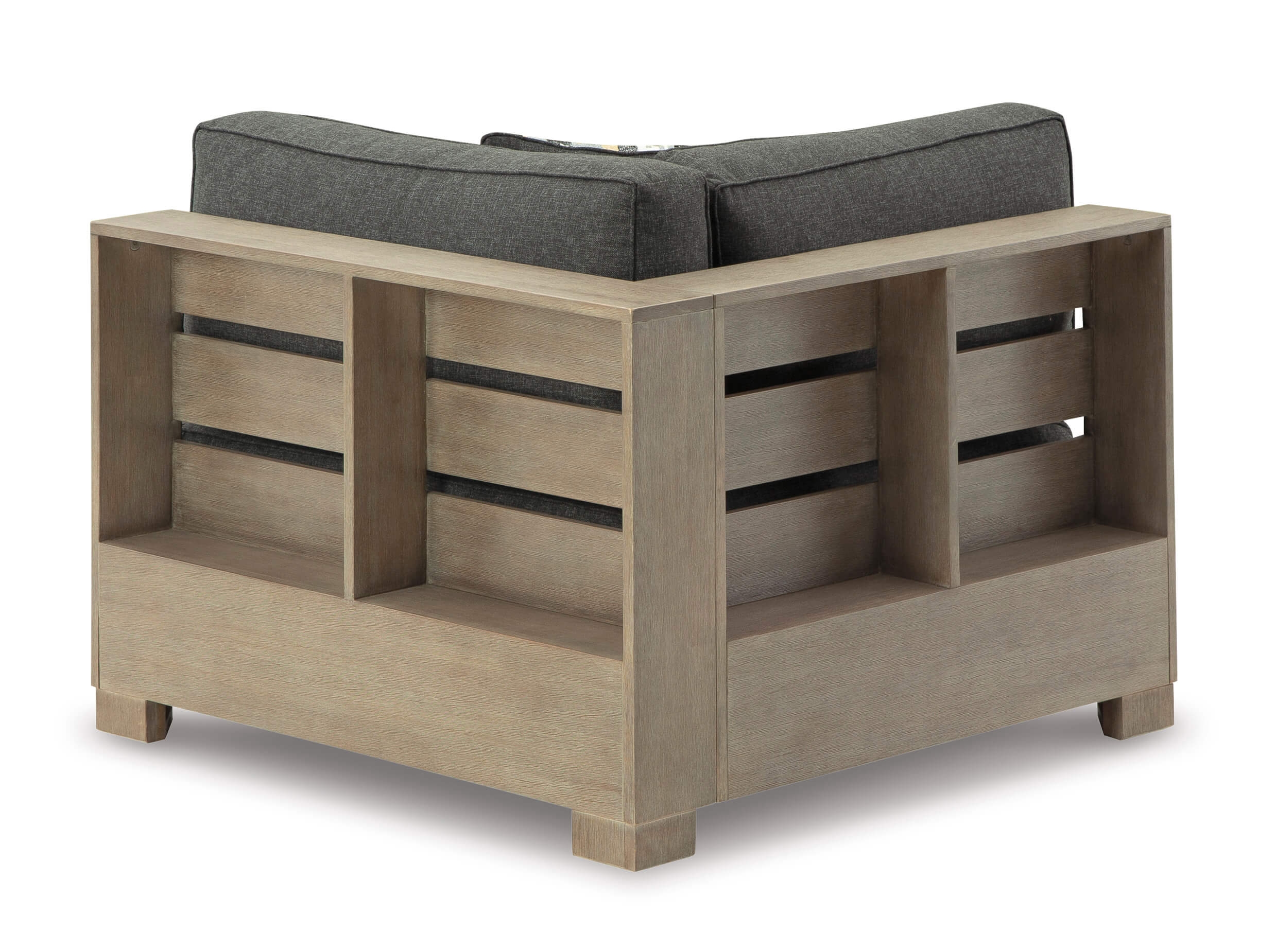 Citrine Park Outdoor Nuvella Fabric/Eucalyptus Wood Corner w/Cushion