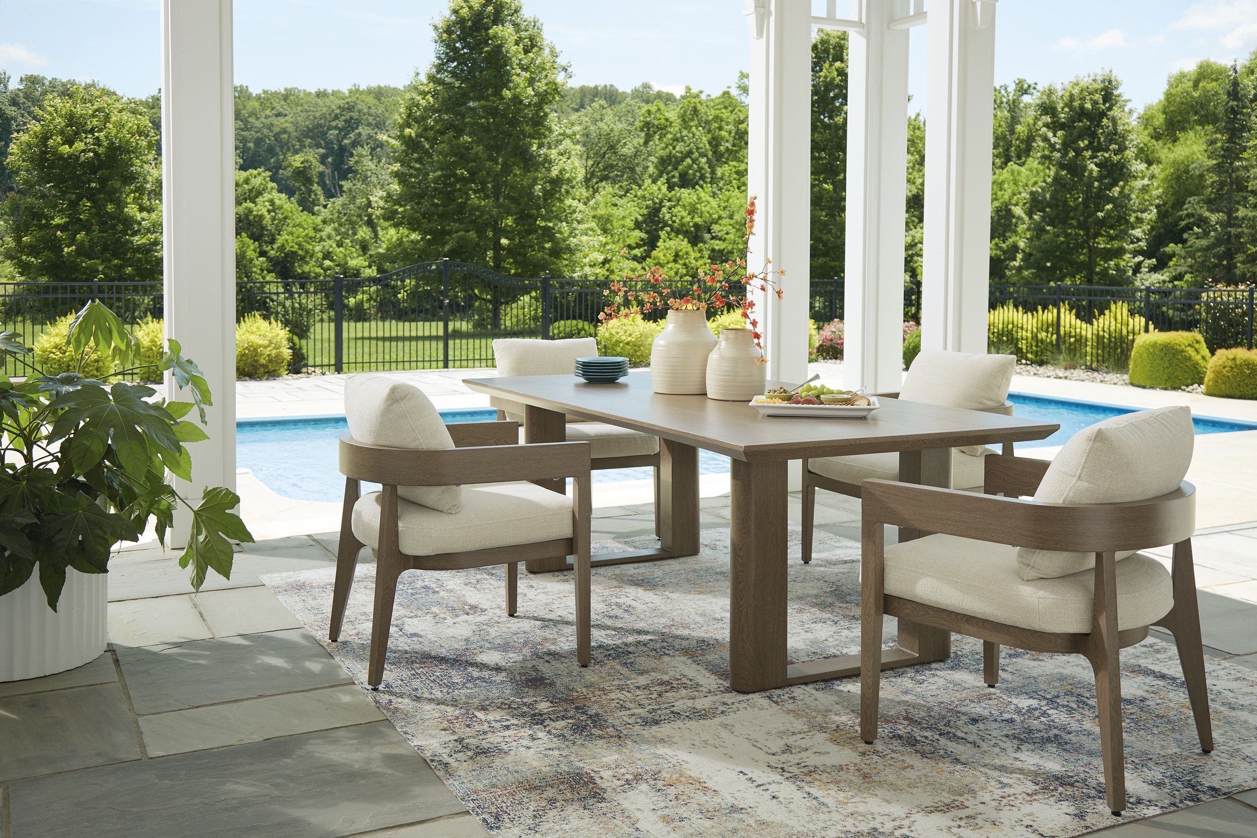 Serene Bay Aluminum Rectangular Dining Table