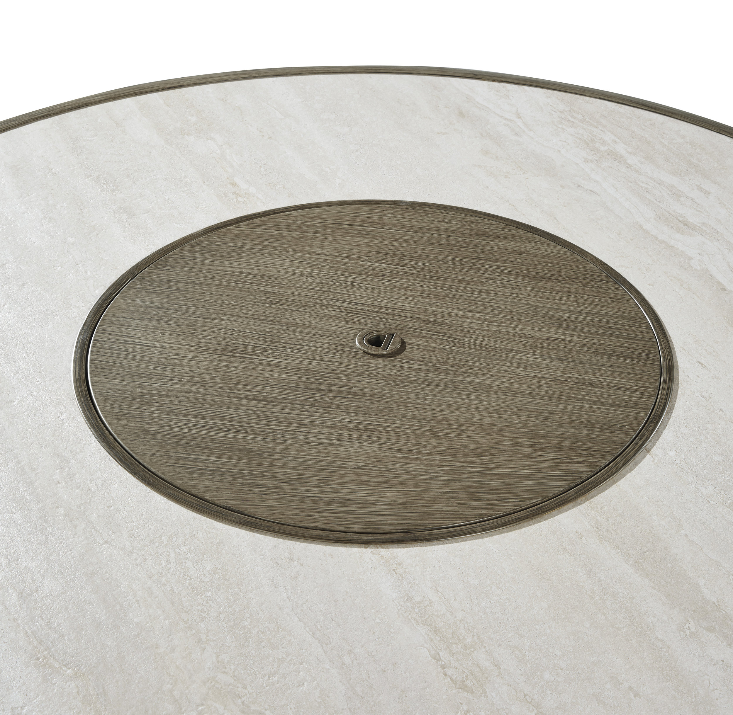 Rainier Ranch Round Faux Stone/Aluminum Fire Pit Table