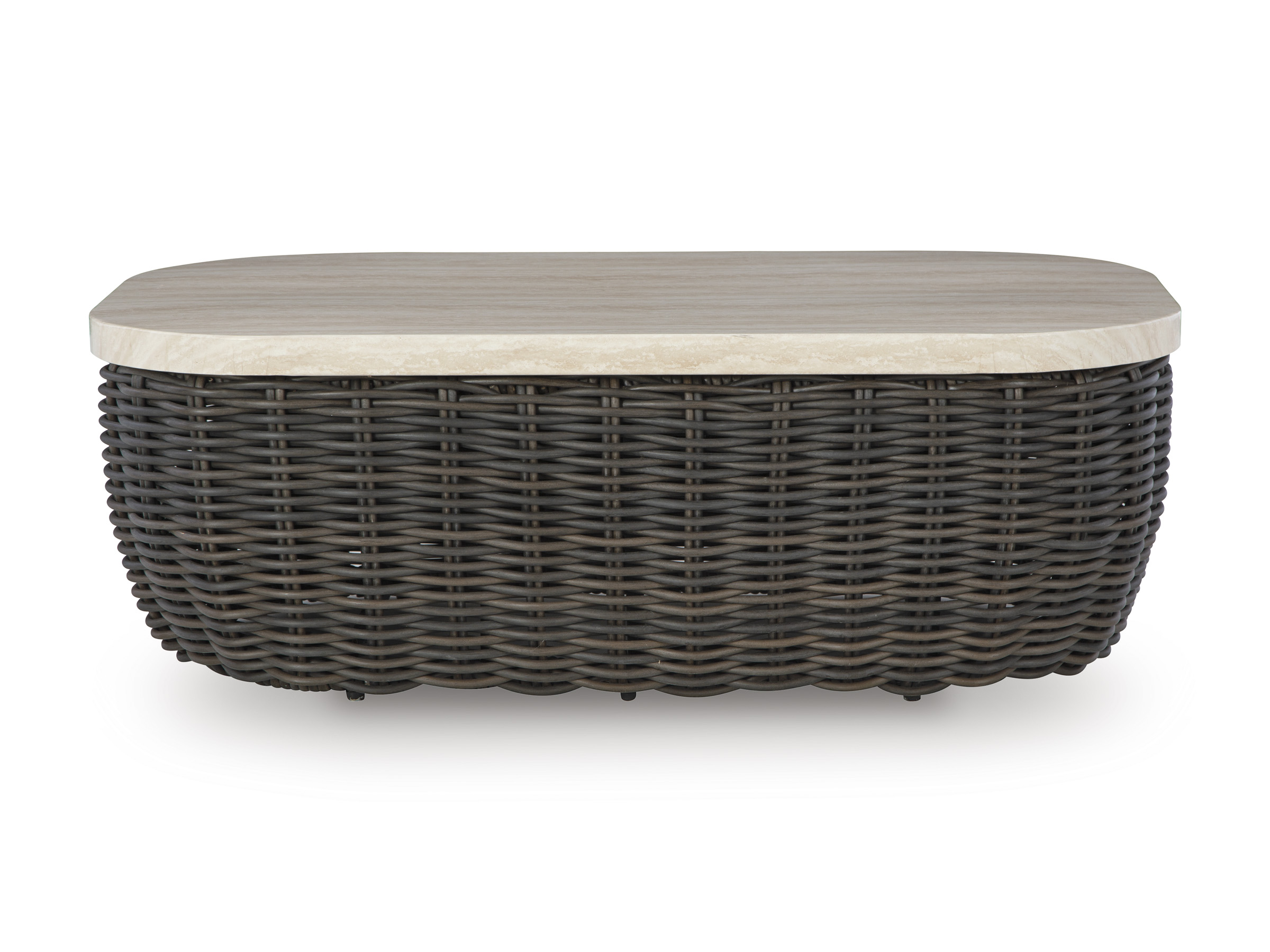 Kimora Rectangular Aluminum/Resin Wicker Cocktail Table