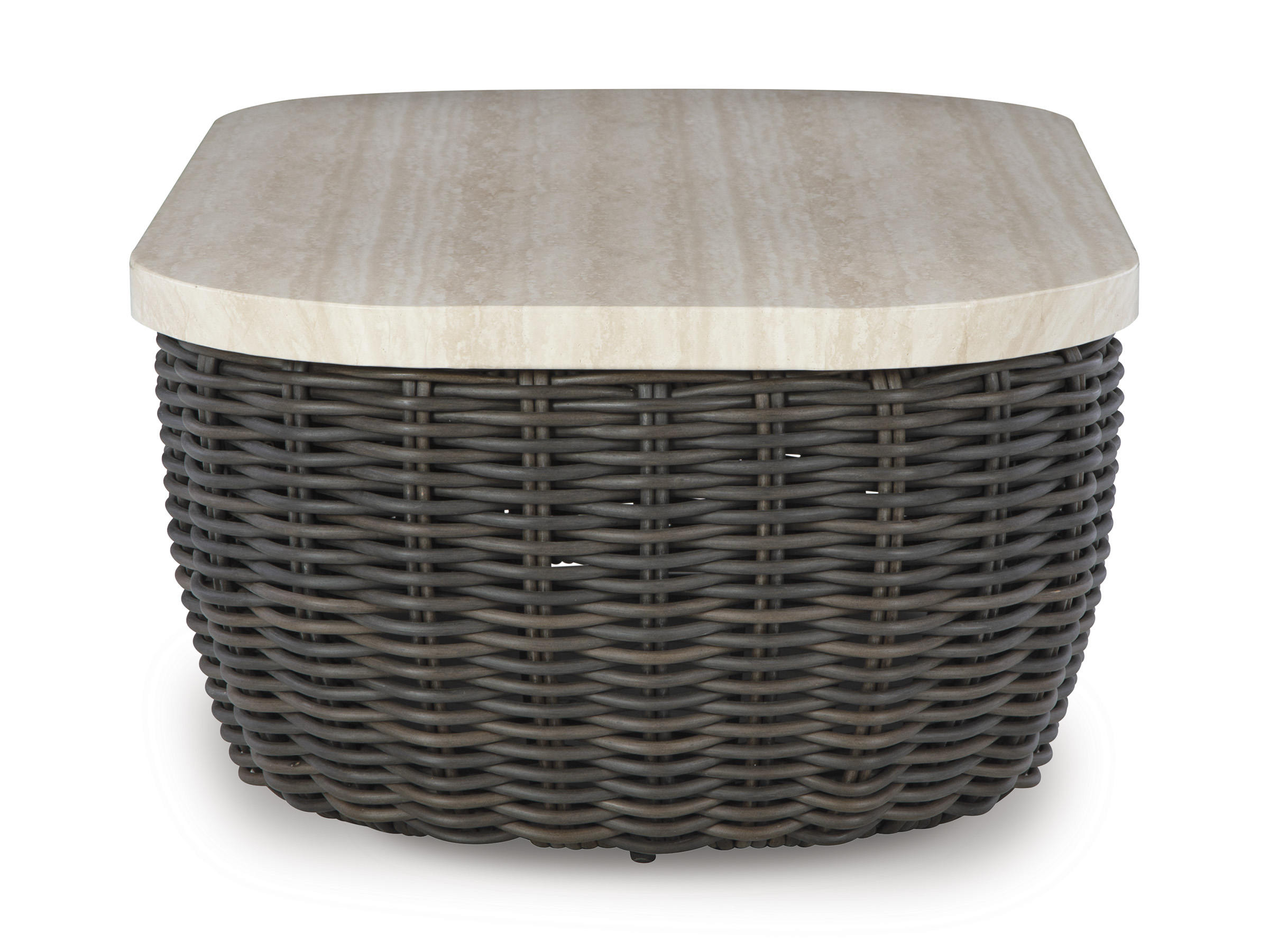Kimora Rectangular Aluminum/Resin Wicker Cocktail Table