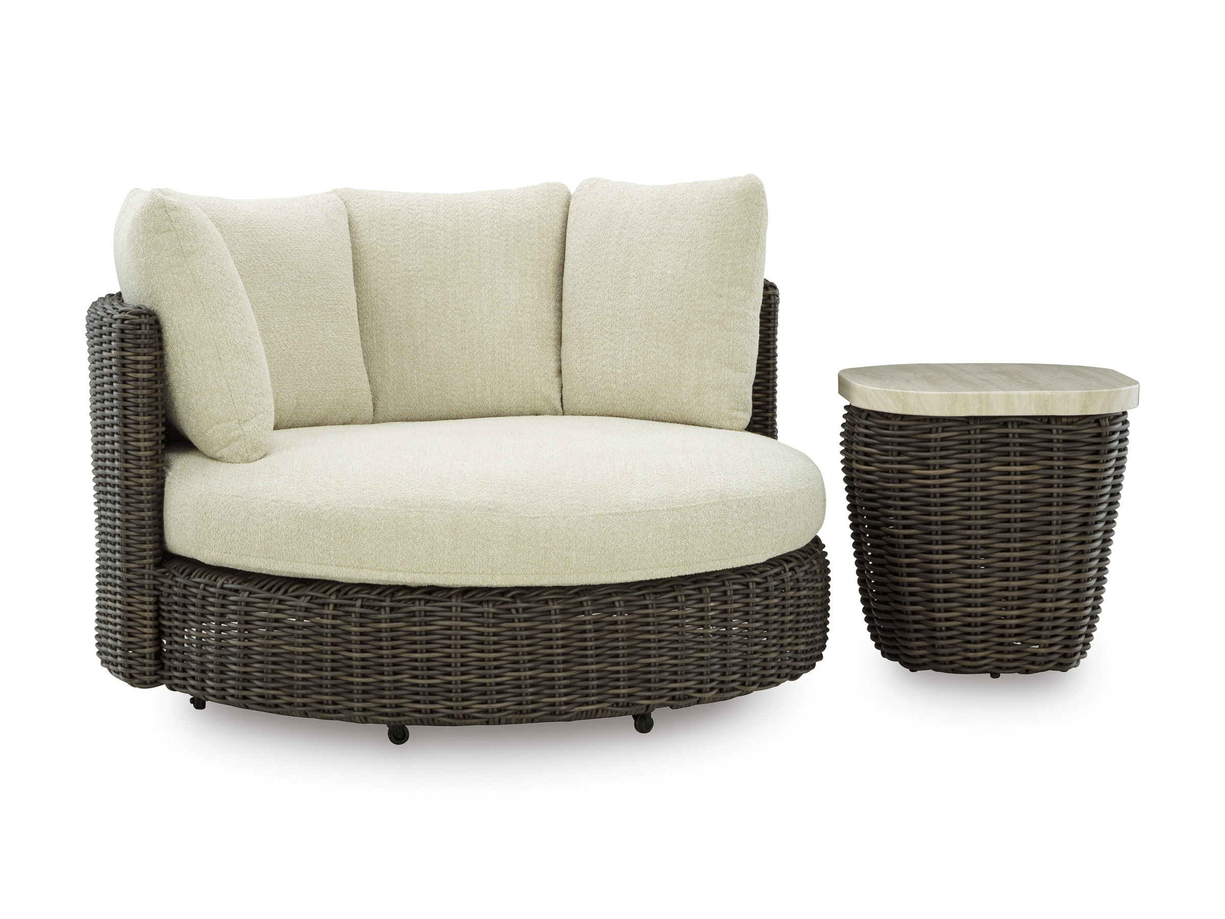Kimora L-Shaped Resin Wicker/Aluminum 4-Piece Outdoor Sectional