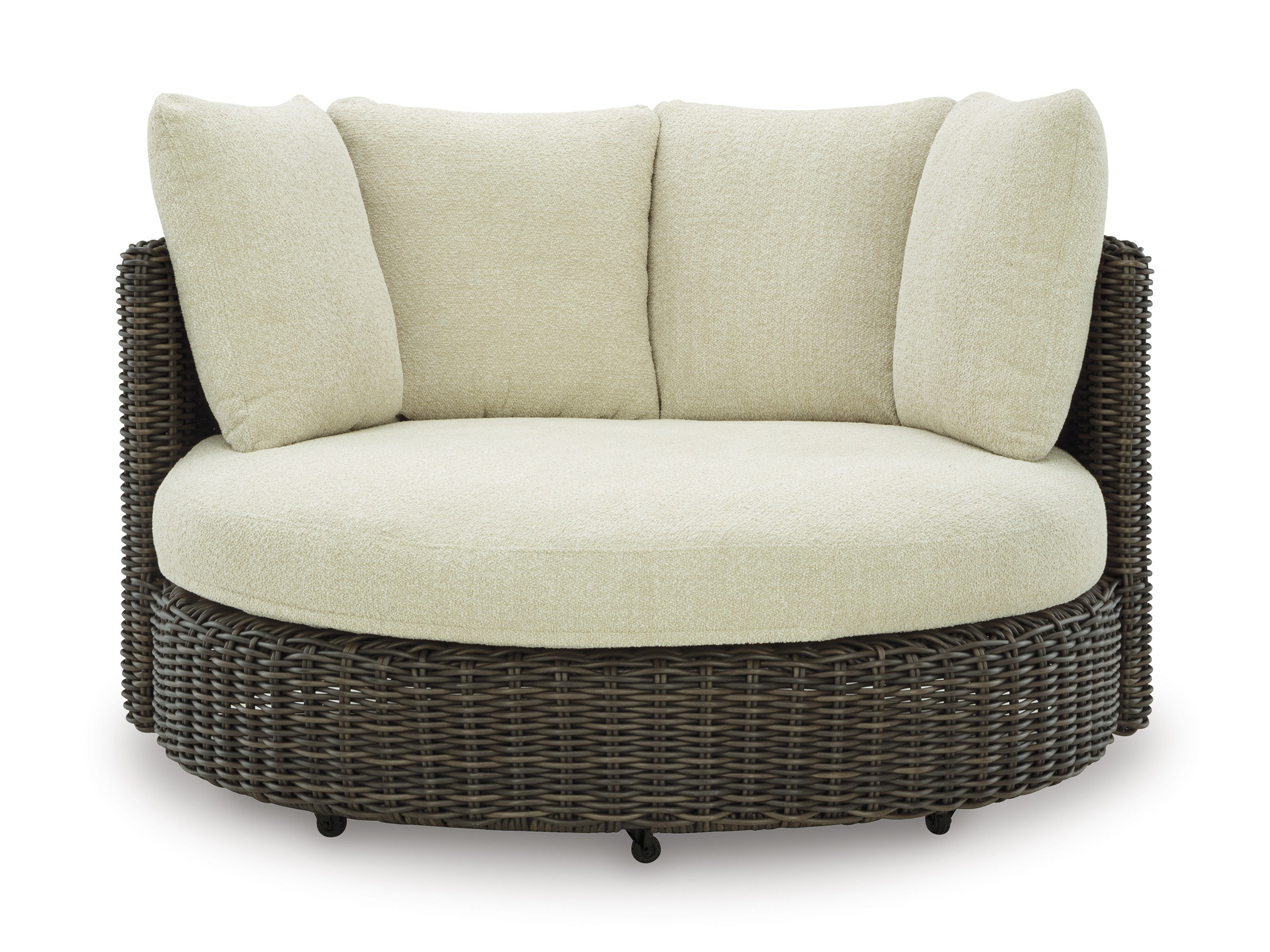 Kimora Resin Wicker/Aluminum Swivel Lounge Chair with Cushion