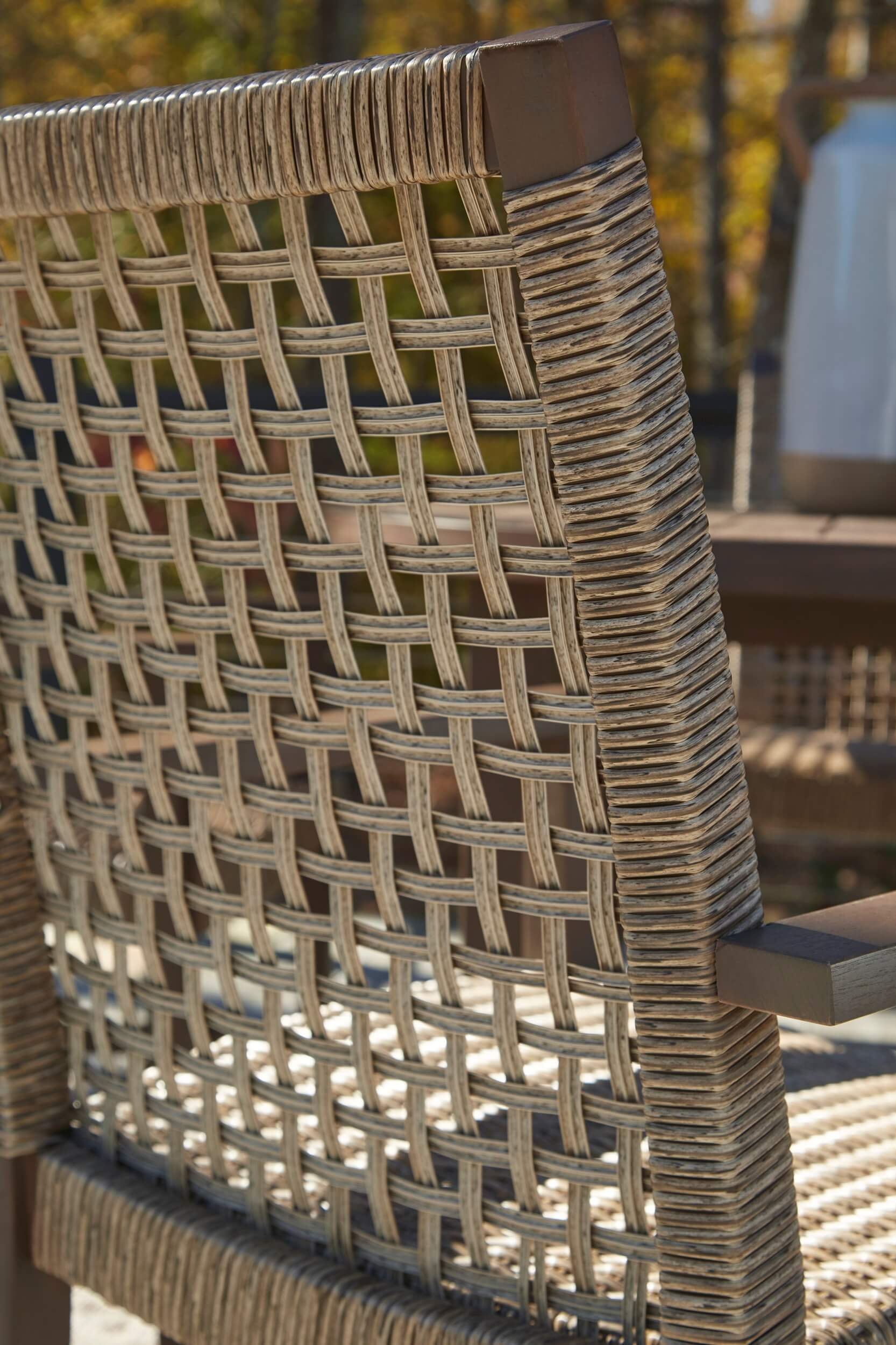 Germalia Outdoor Resin Wicker/Eucalyptus Wood Arm Chair