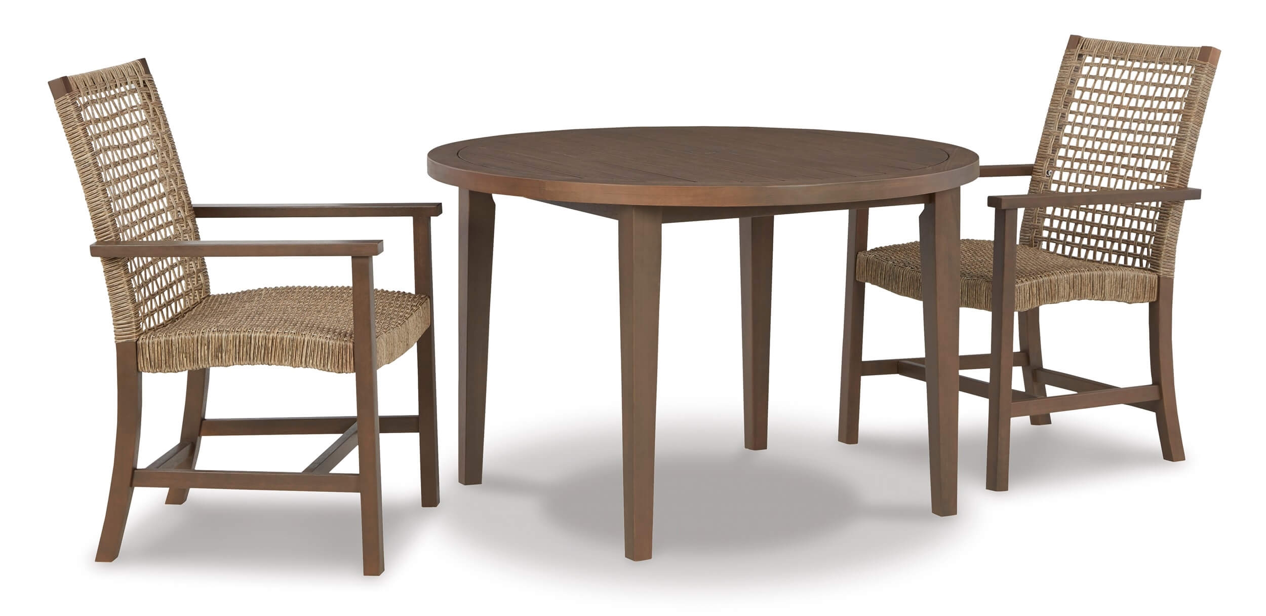 Germalia Outdoor Eucalyptus Wood Round Patio Dining Set