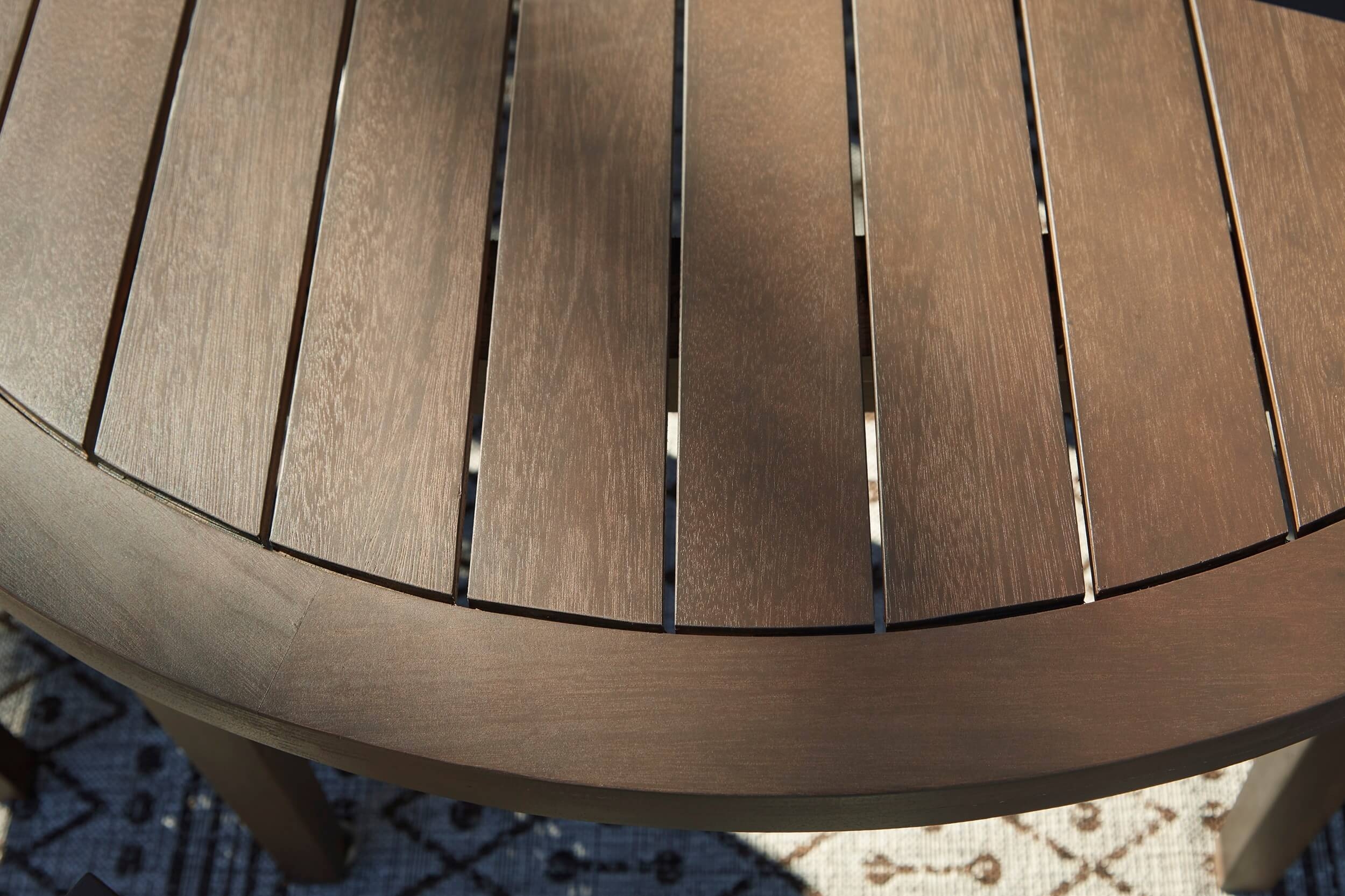 Germalia Outdoor Eucalyptus Wood Round Dining Table
