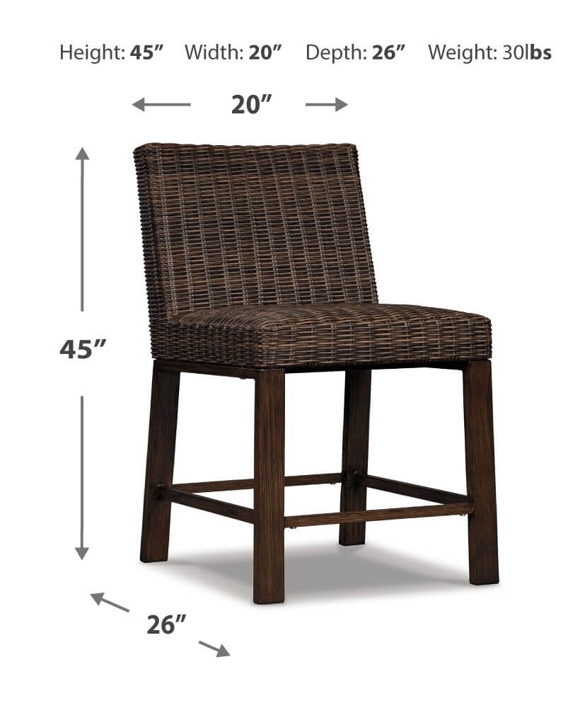 Paradise Trail Outdoor Resin Wicker Barstool, Set of 2