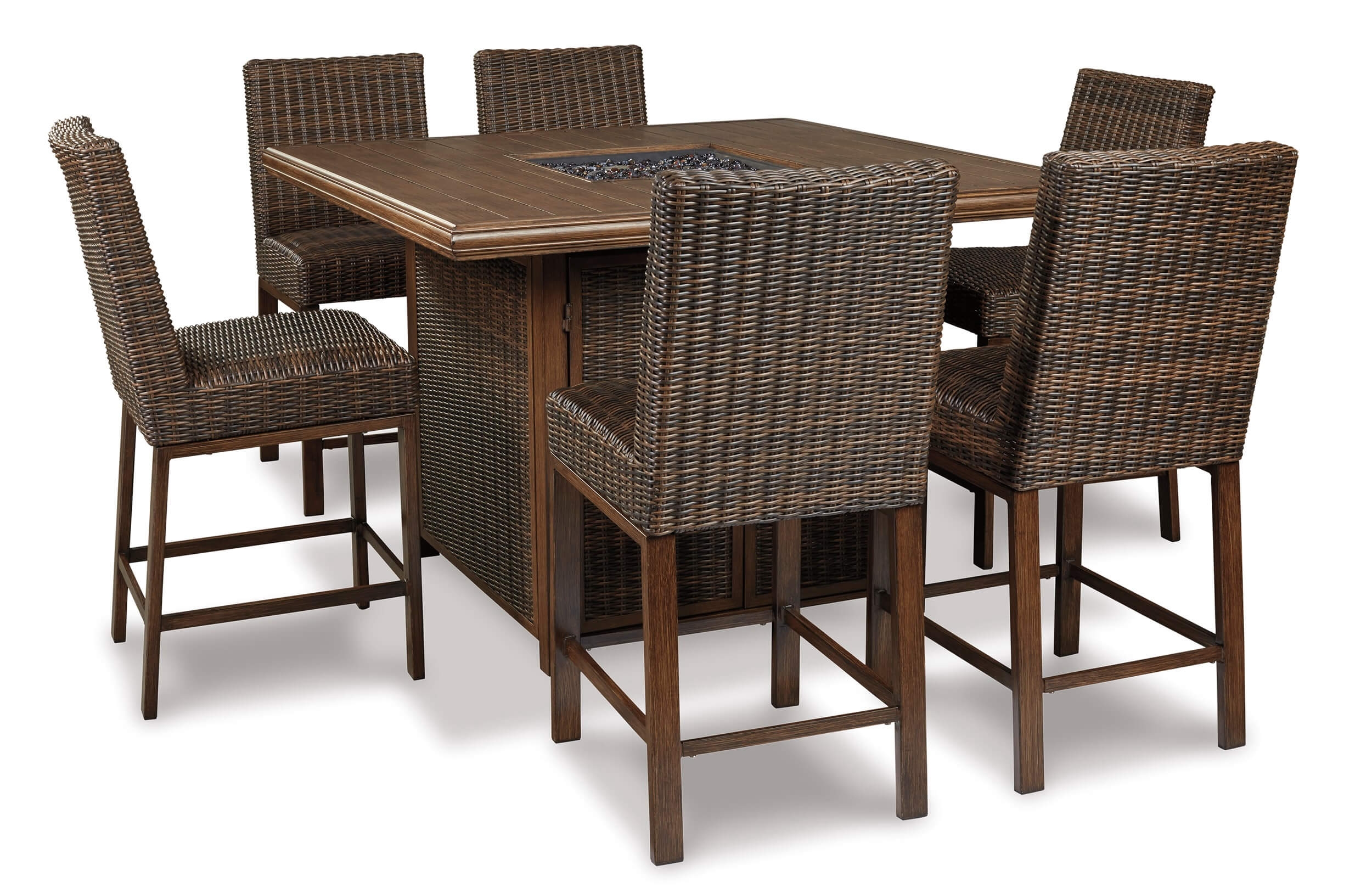 Paradise Trail Outdoor Resin Wicker Barstool, Set of 2